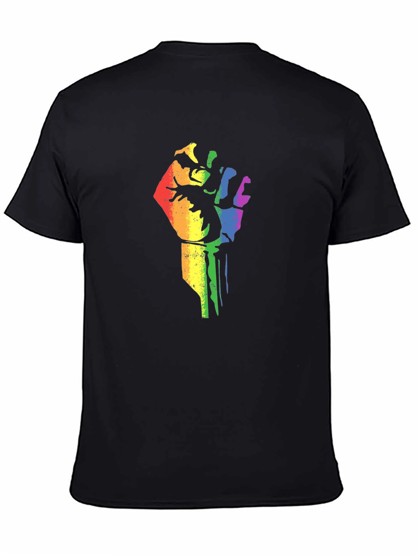 Pride Fist Graphic Tee - Black Cotton Blend