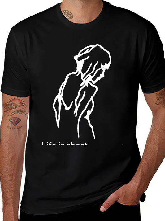 Abstract Art Tee - Life is Short Graphic T-Shirt