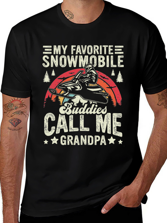 My Favorite Snowmobile Buddies Call Me Grandpa T-Shirt