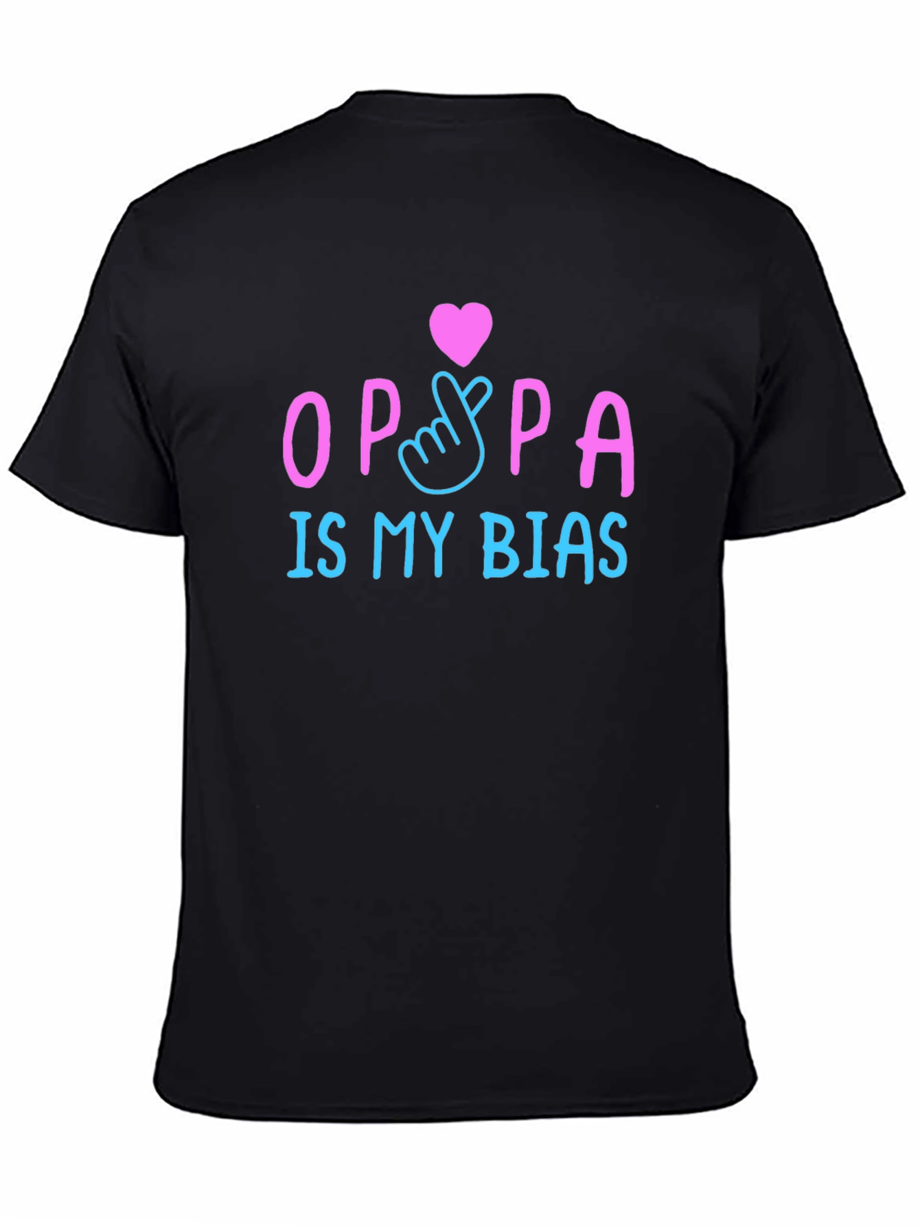 Oppa Is My Bias K-Pop T-Shirt Black Crew Neck