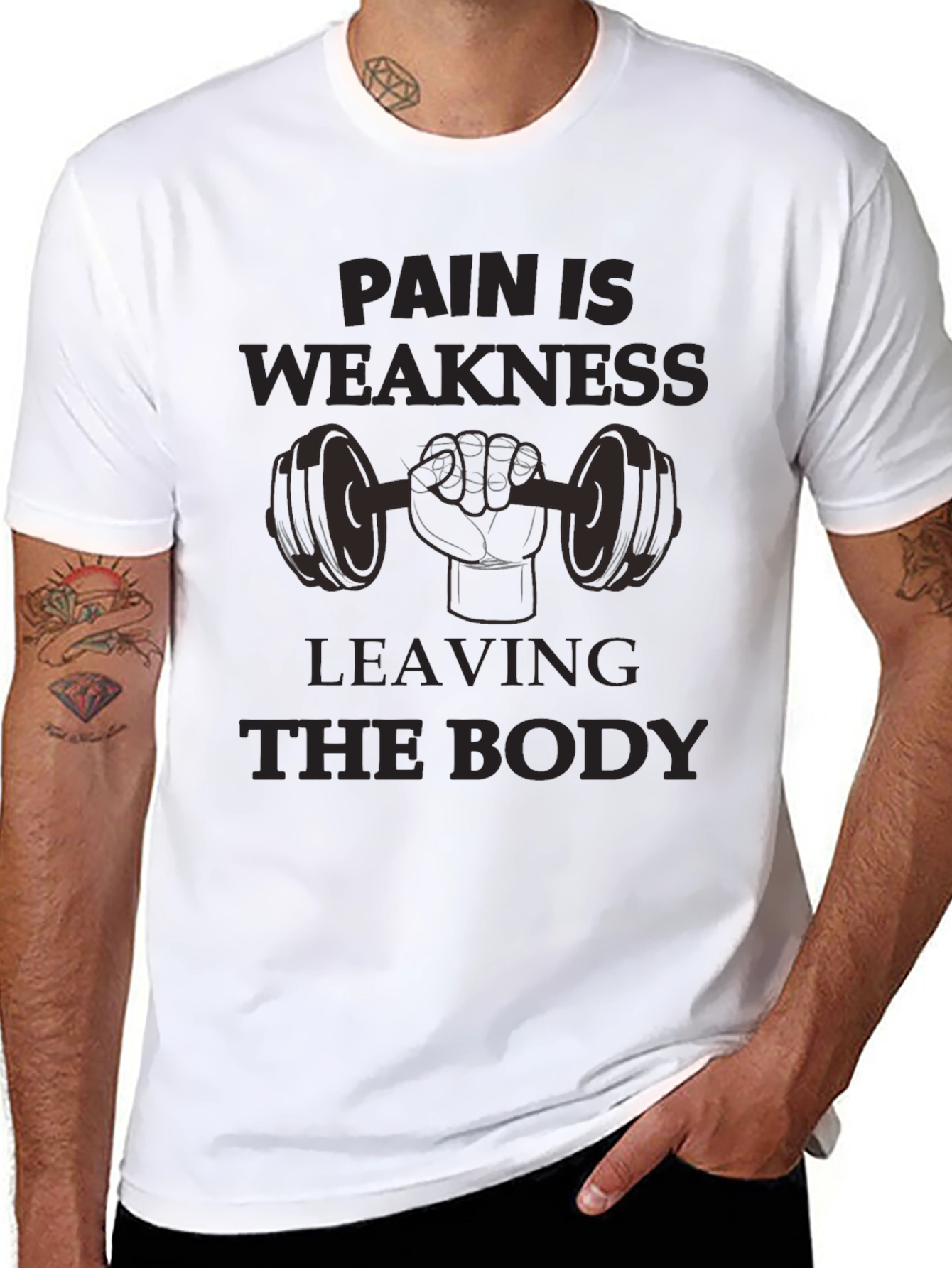 Pain Is Weakness Leaving The Body Graphic Tee
