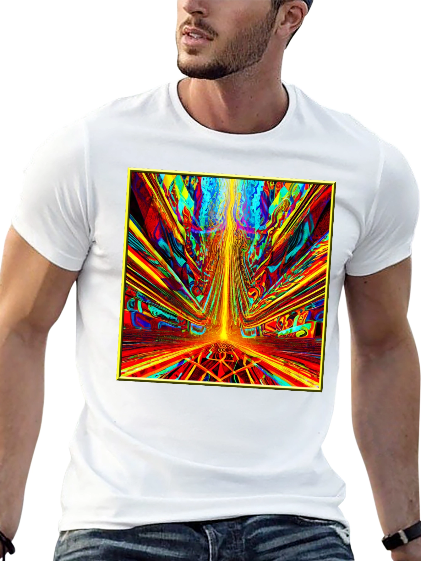 Psychedelic Art Graphic Tee - Vibrant Abstract Design