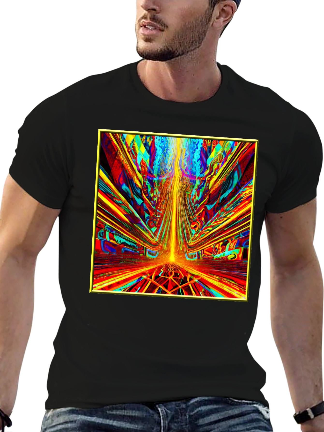 Psychedelic Art Graphic Tee - Vibrant Abstract Design