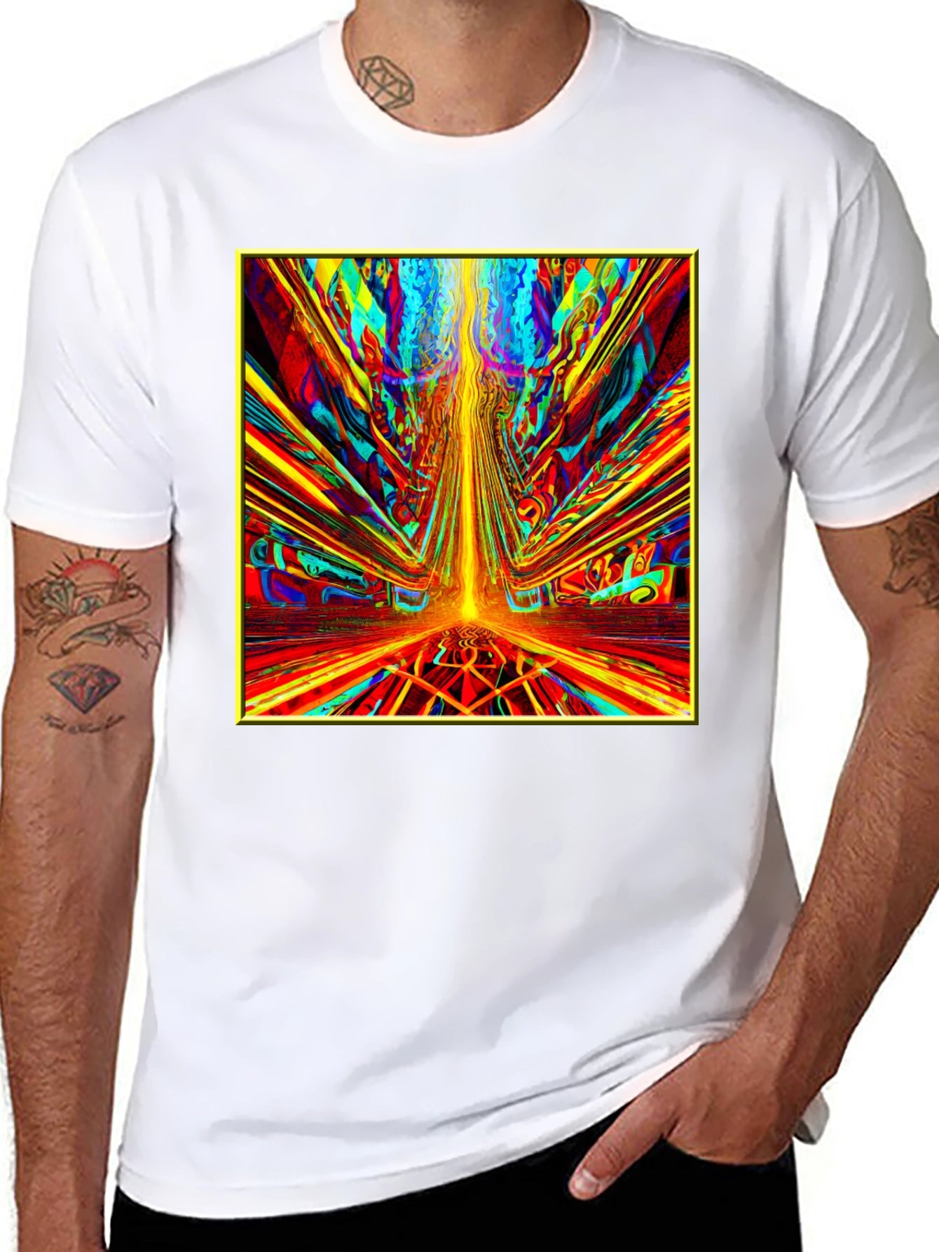Psychedelic Art Graphic Tee - Vibrant Abstract Design