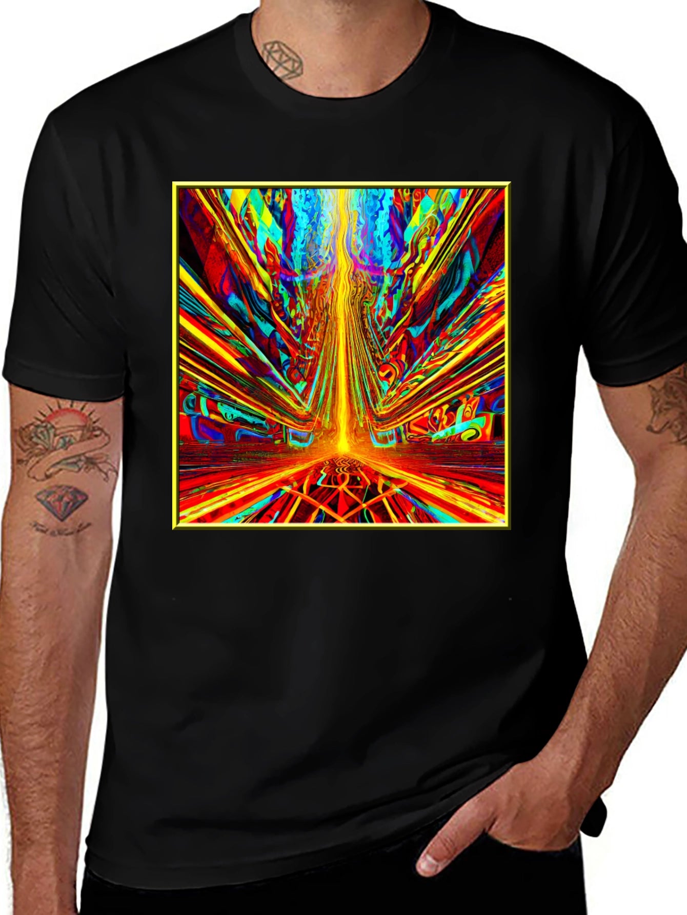 Psychedelic Art Graphic Tee - Vibrant Abstract Design
