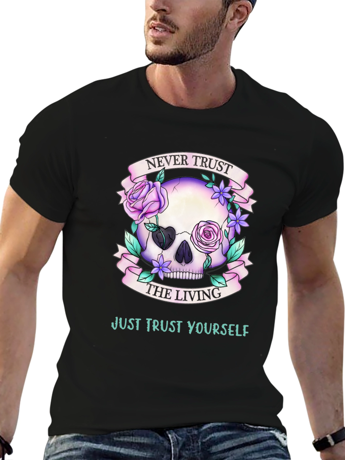 Never Trust the Living Skull Graphic T-Shirt