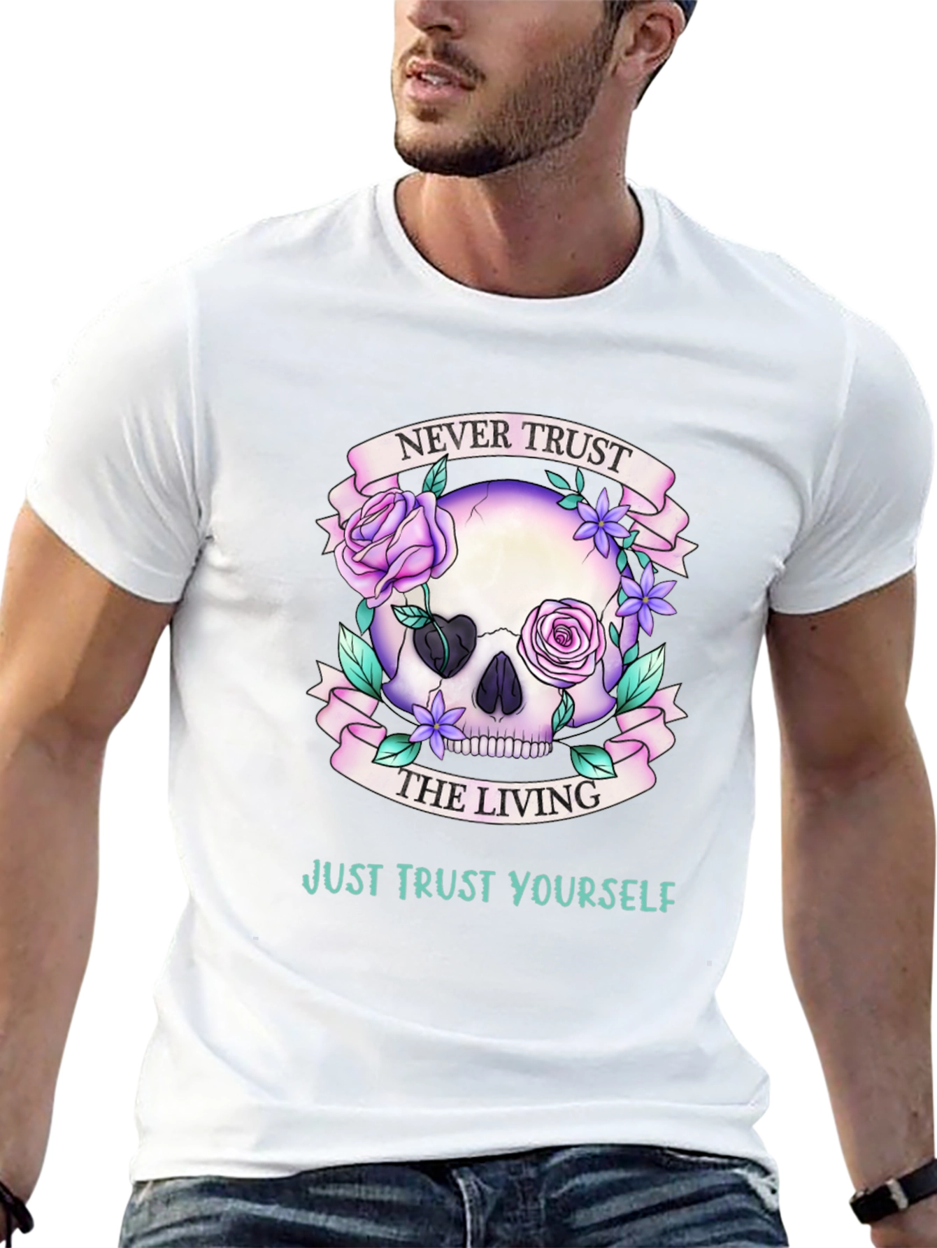 Never Trust the Living Skull Graphic T-Shirt