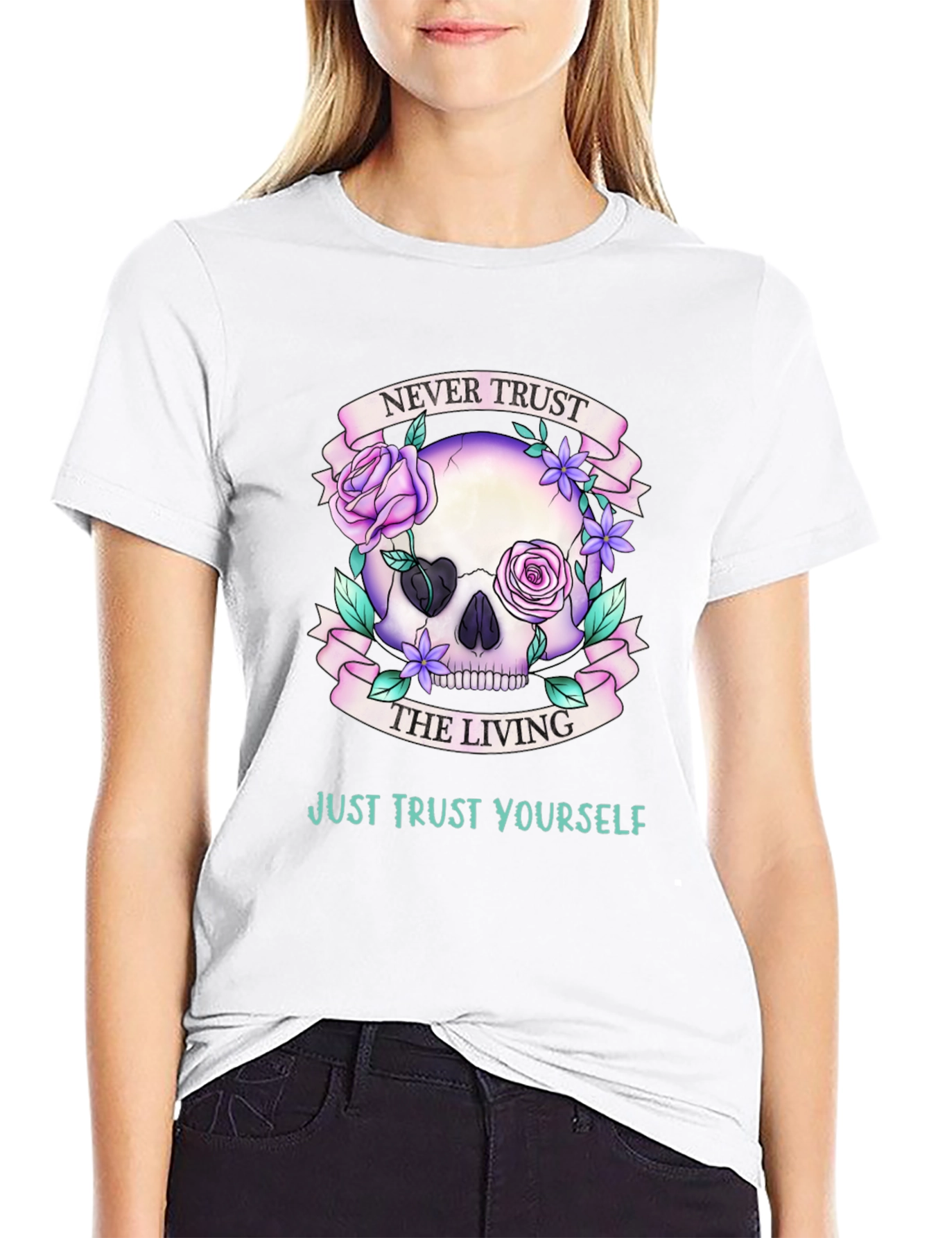 Never Trust the Living Skull Graphic T-Shirt