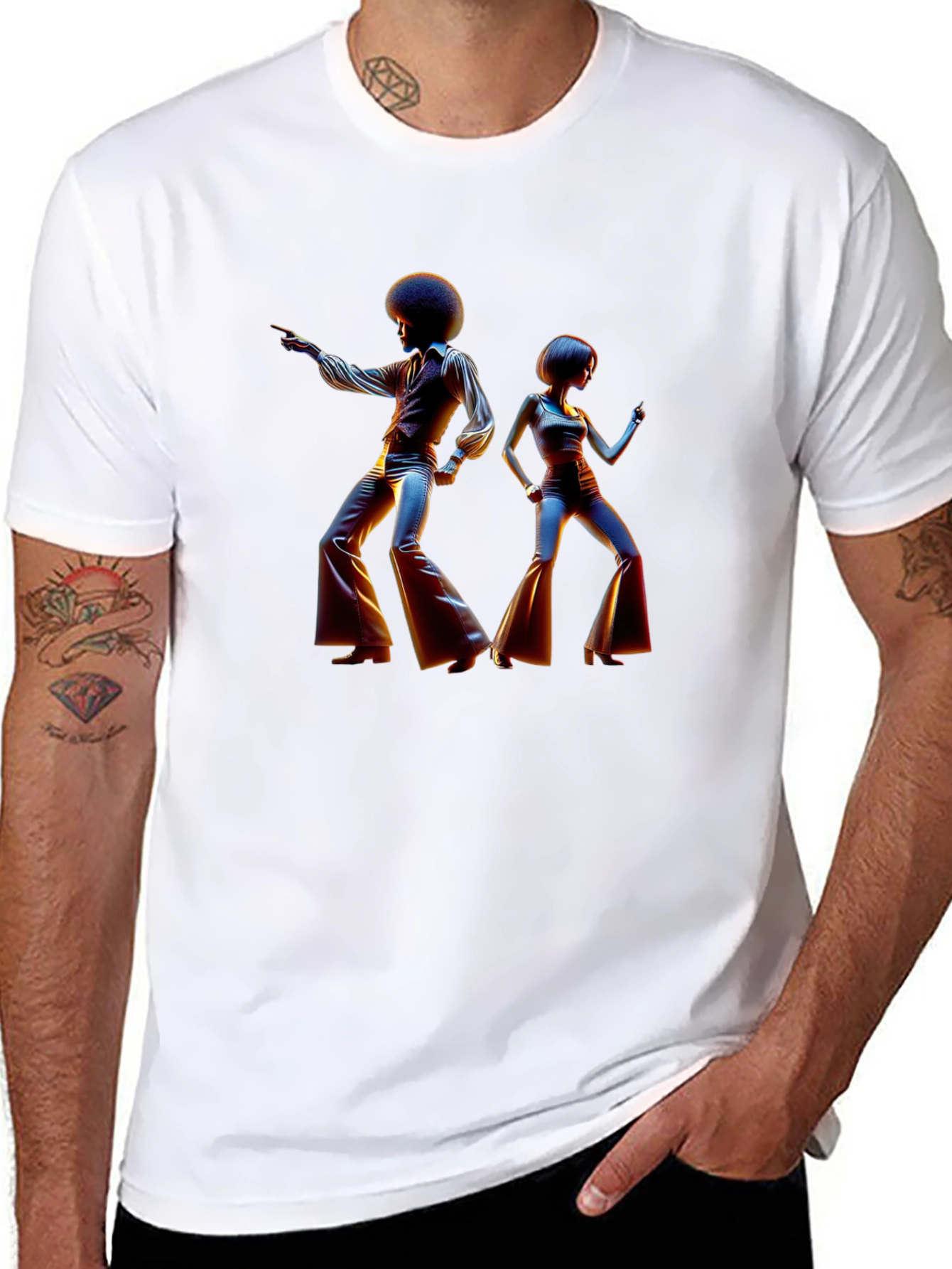 Retro Disco Dance T-Shirt - Black