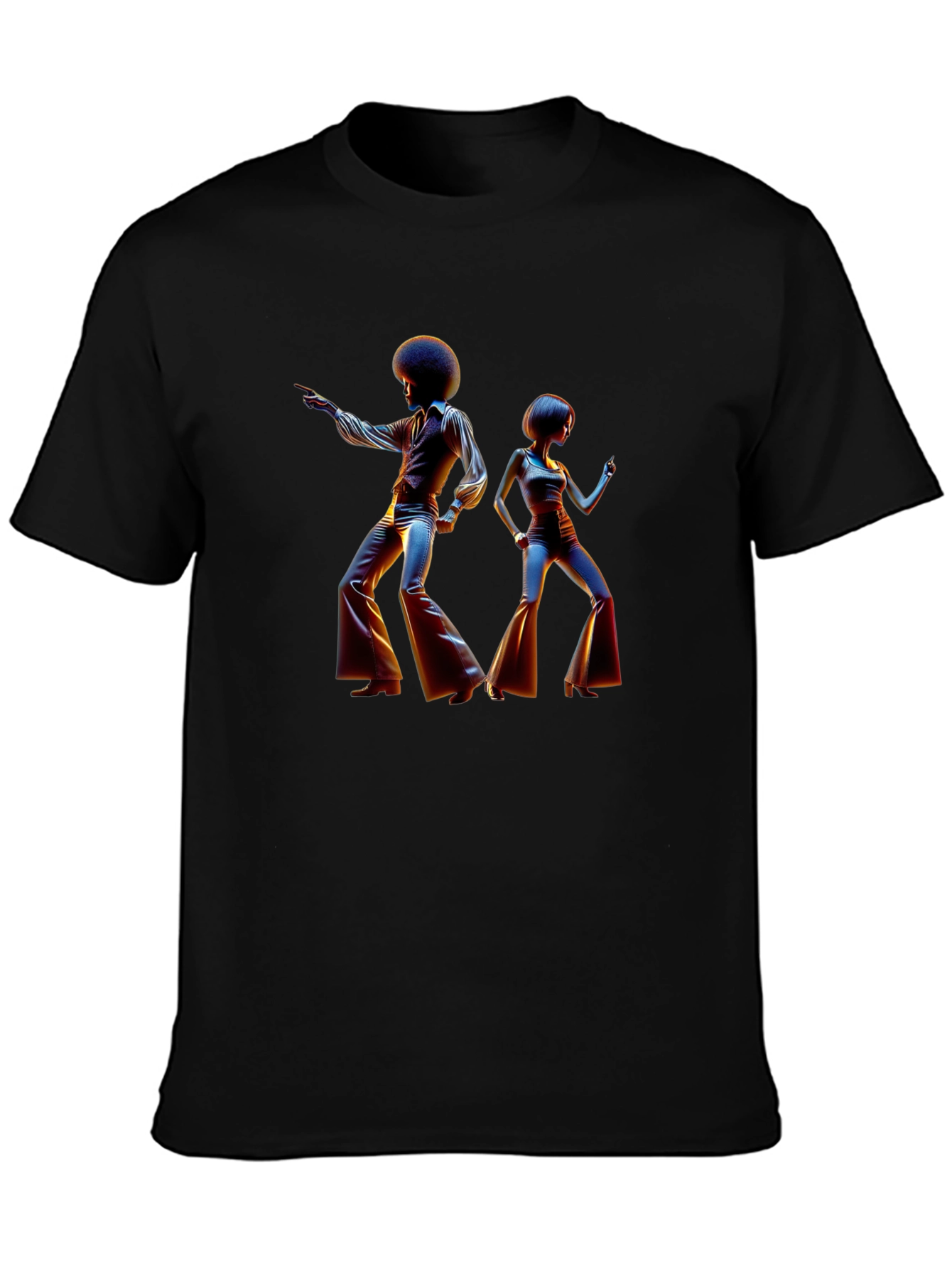 Retro Disco Dance T-Shirt - Black