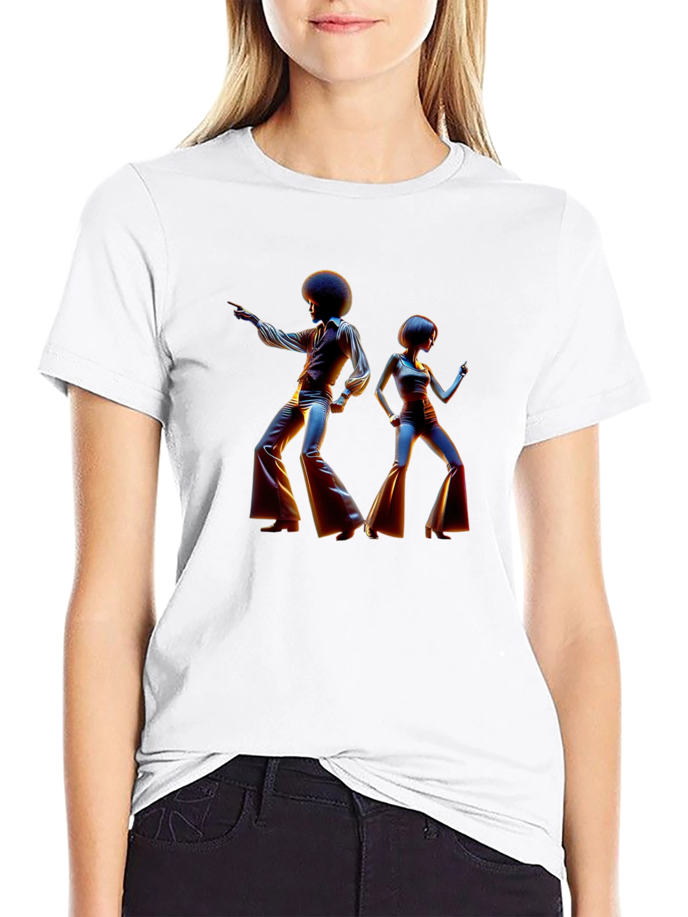 Retro Disco Dance T-Shirt - Black