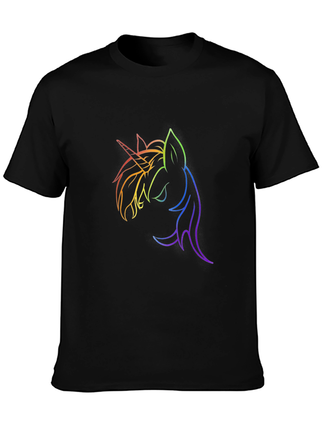 Unicorn Rainbow Line Art Graphic T-Shirt