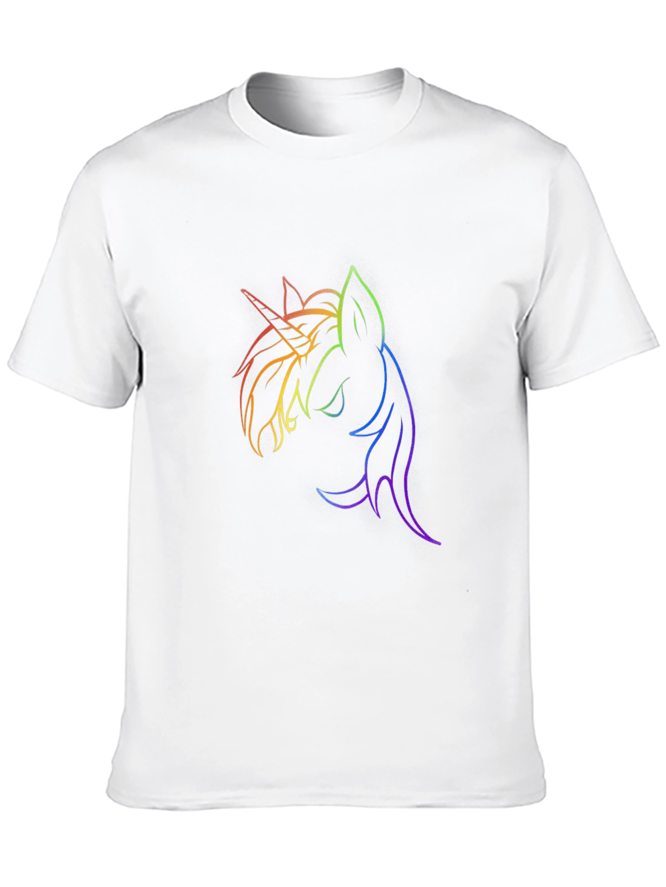 Unicorn Rainbow Line Art Graphic T-Shirt