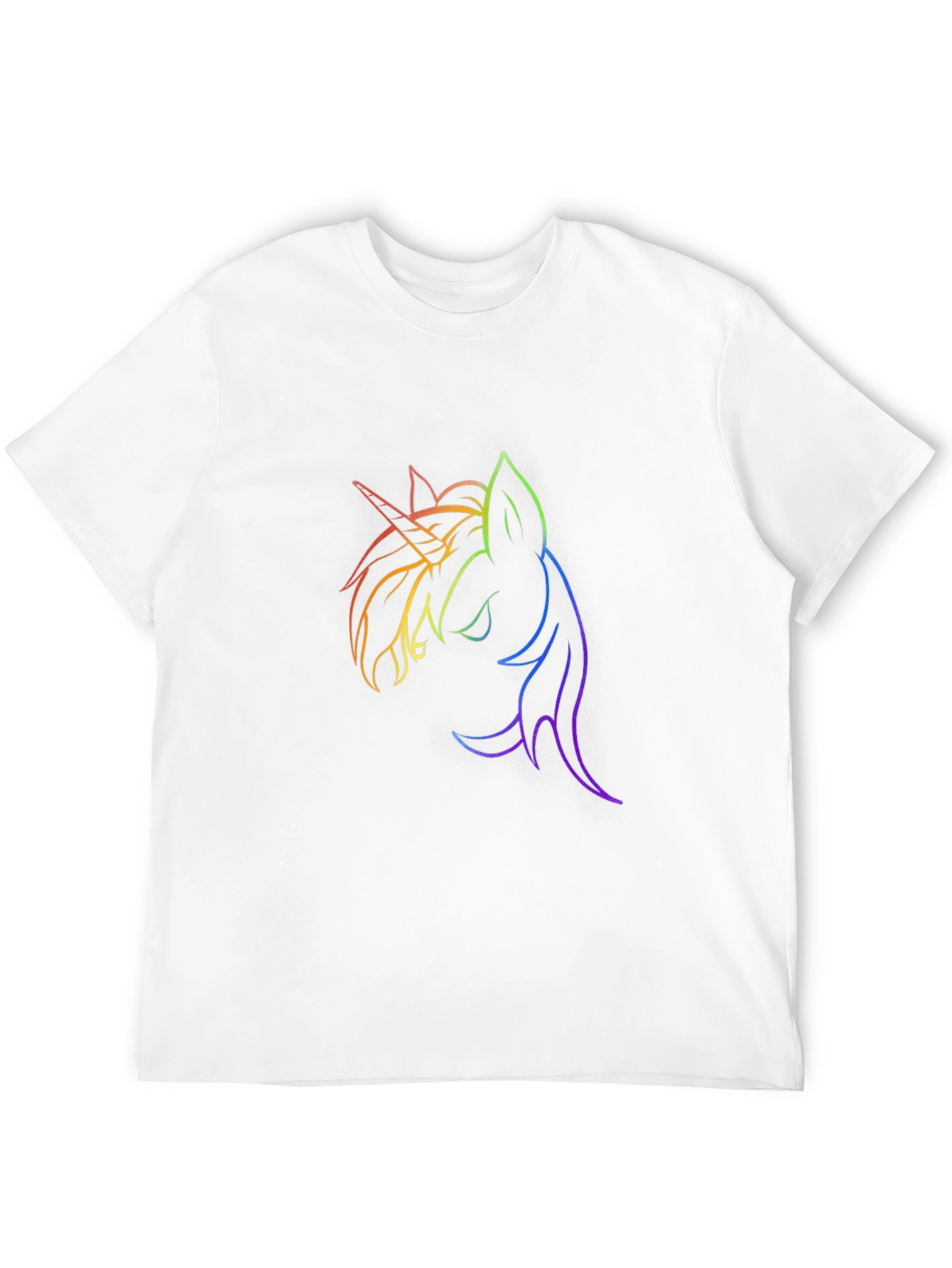 Unicorn Rainbow Line Art Graphic T-Shirt
