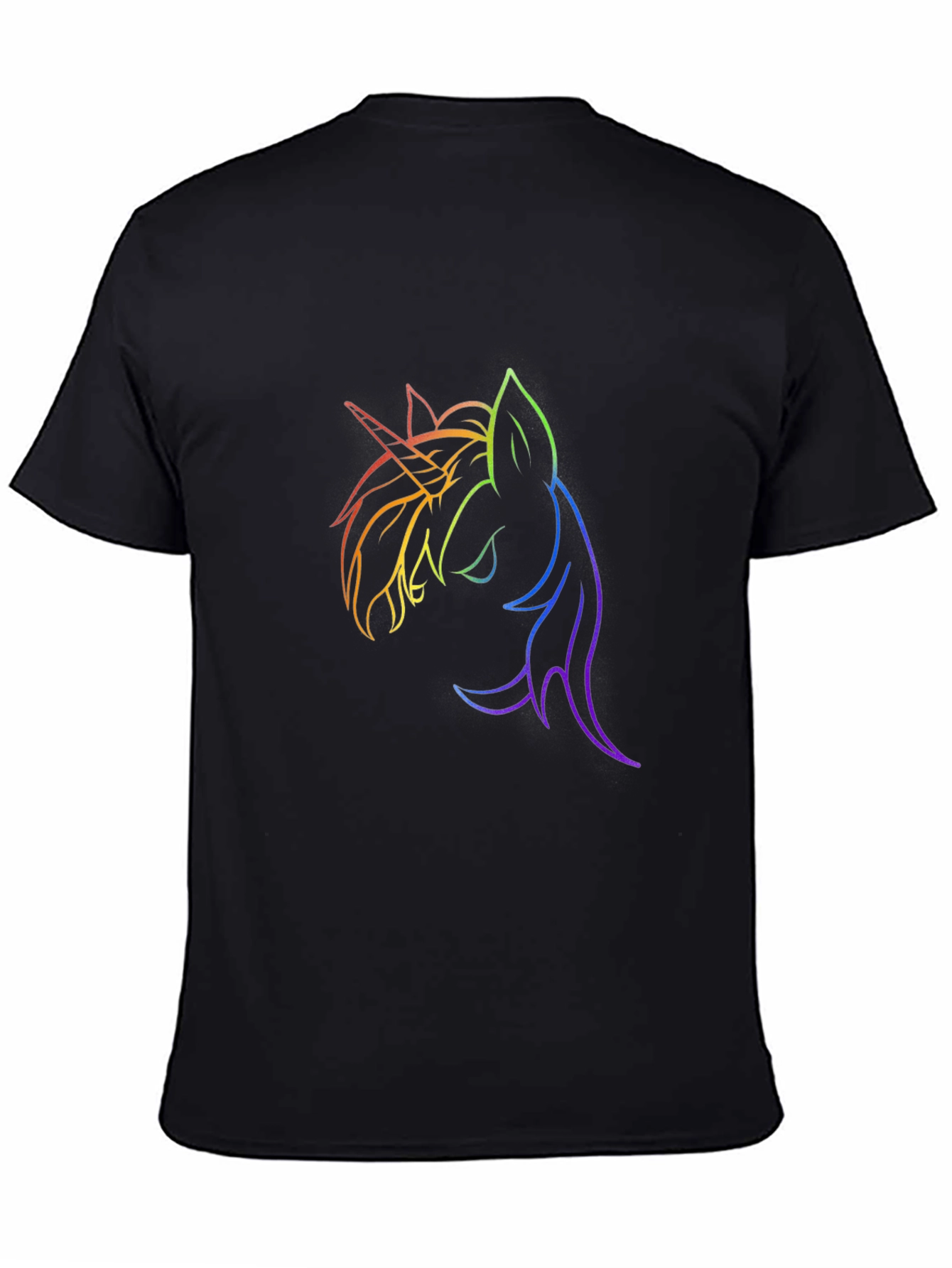 Unicorn Rainbow Line Art Graphic T-Shirt