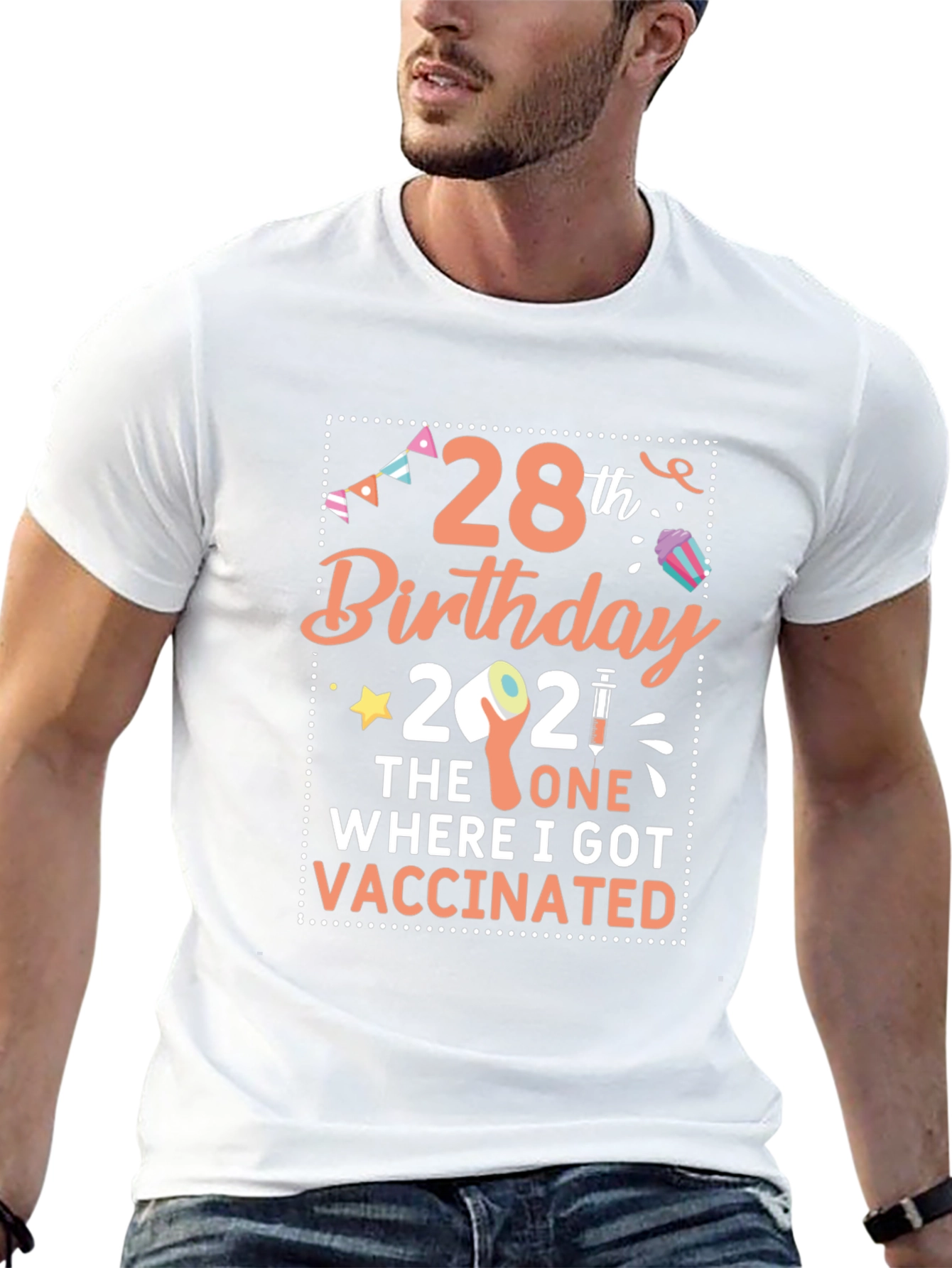 28th Birthday Vaccinated 2021 T-Shirt