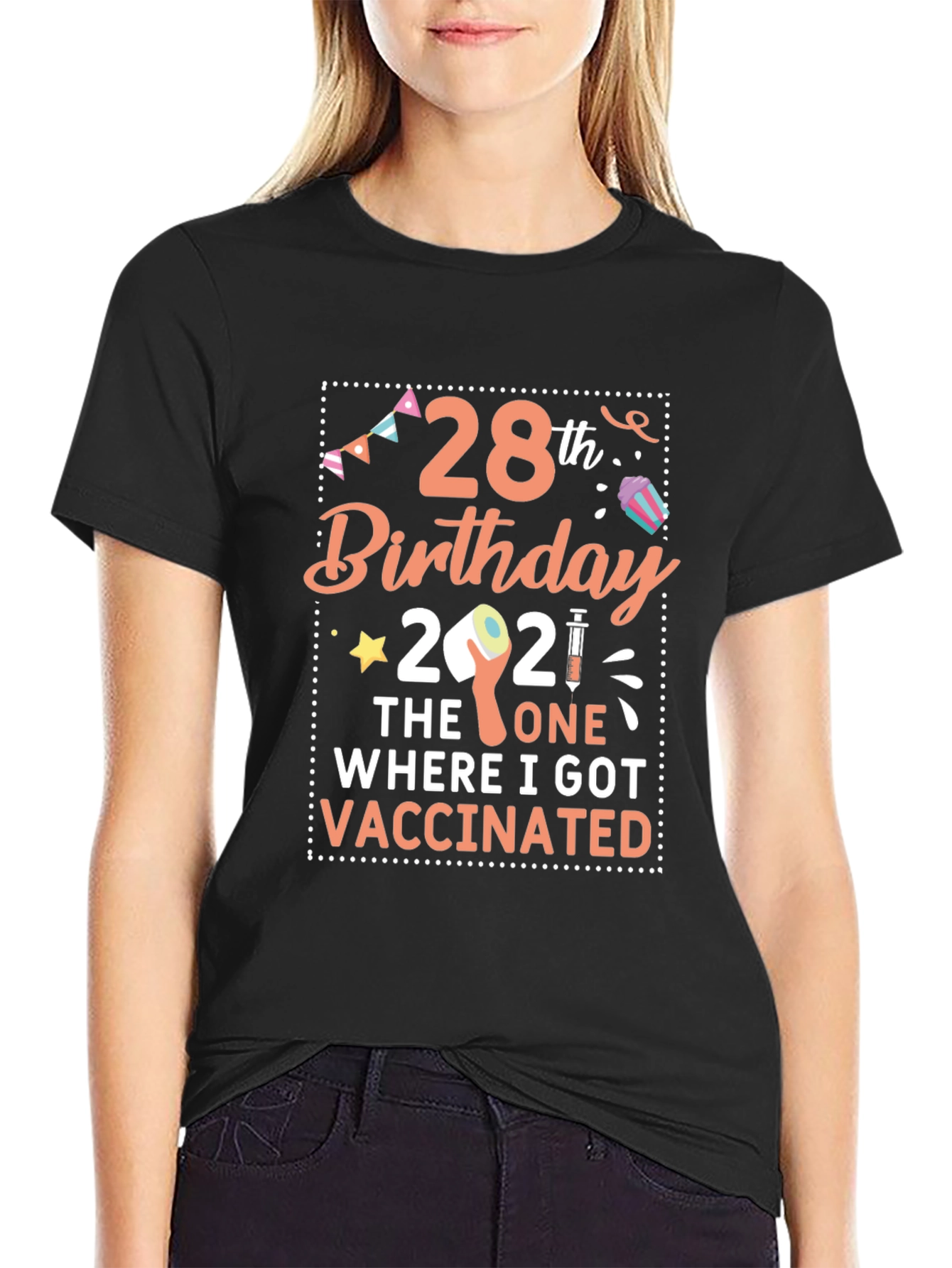28th Birthday Vaccinated 2021 T-Shirt