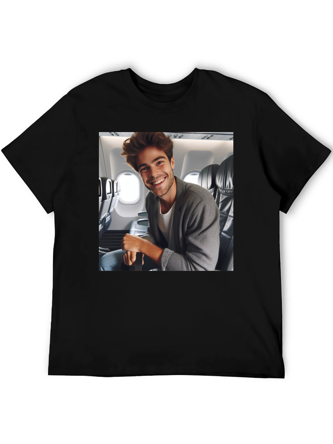 Smiling Man Airplane T-Shirt