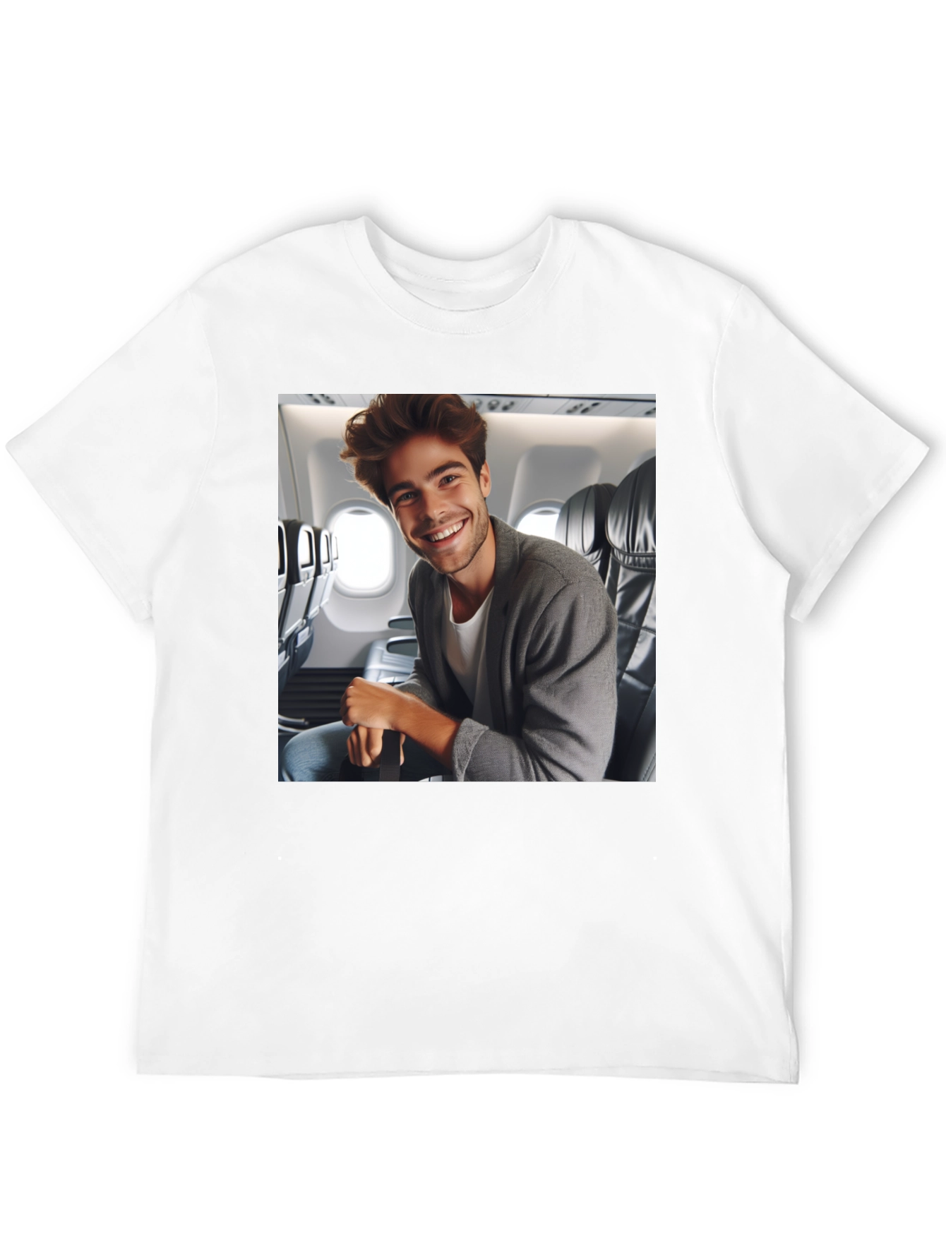 Smiling Man Airplane T-Shirt