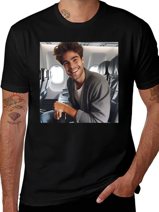 Smiling Man Airplane T-Shirt