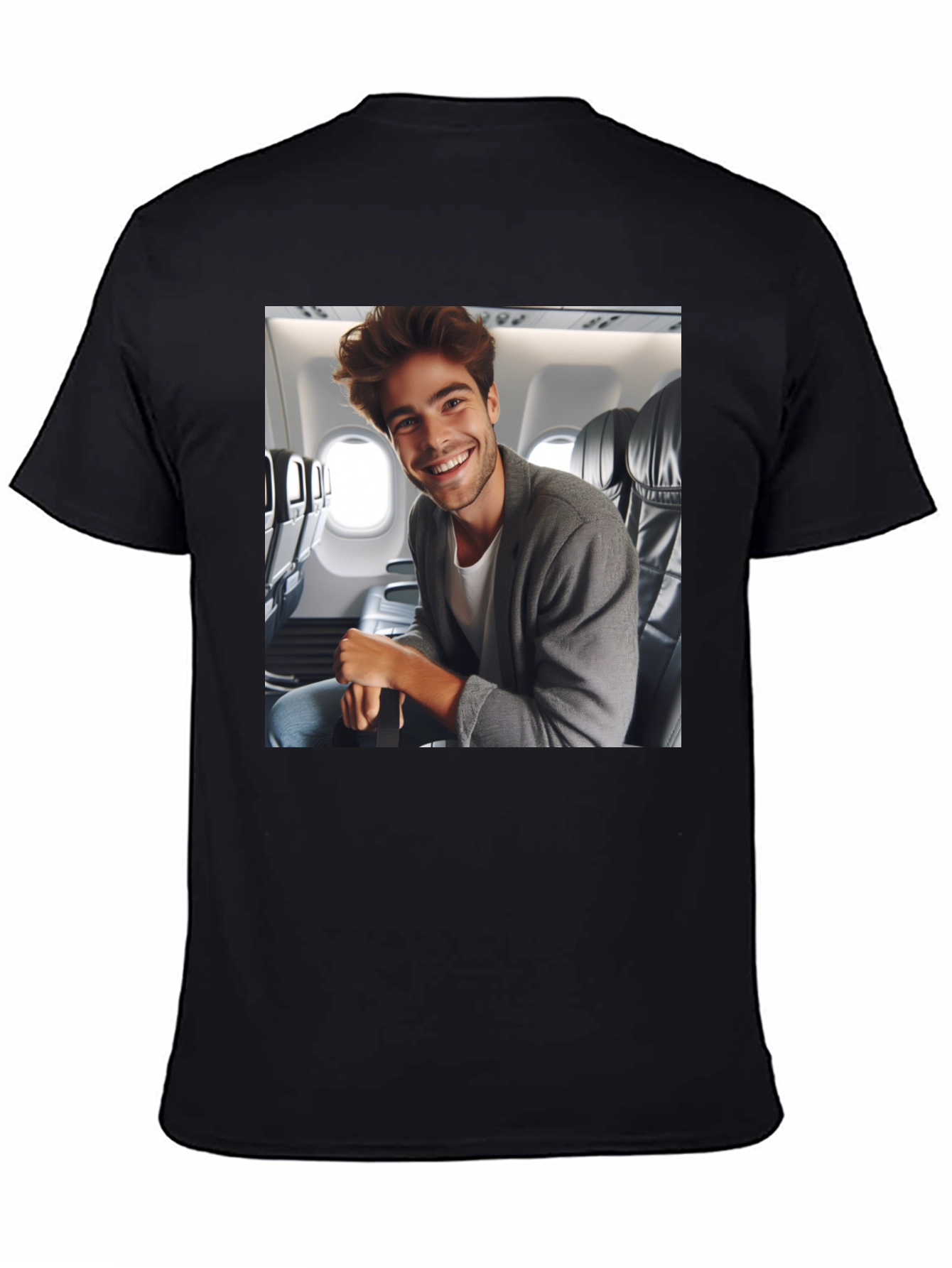 Smiling Man Airplane T-Shirt