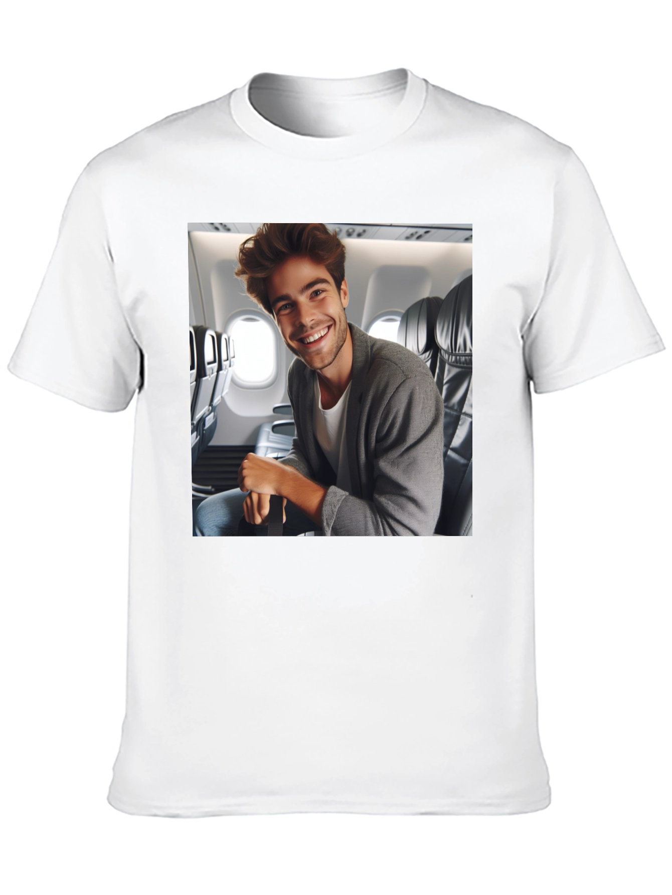 Smiling Man Airplane T-Shirt