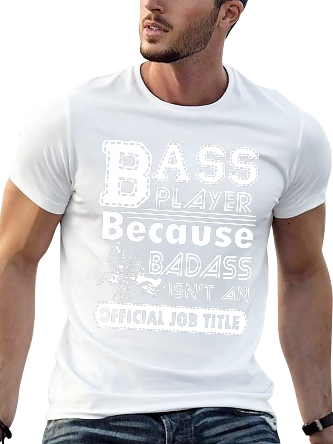 Bass Player Badass Job Title Graphic Tee