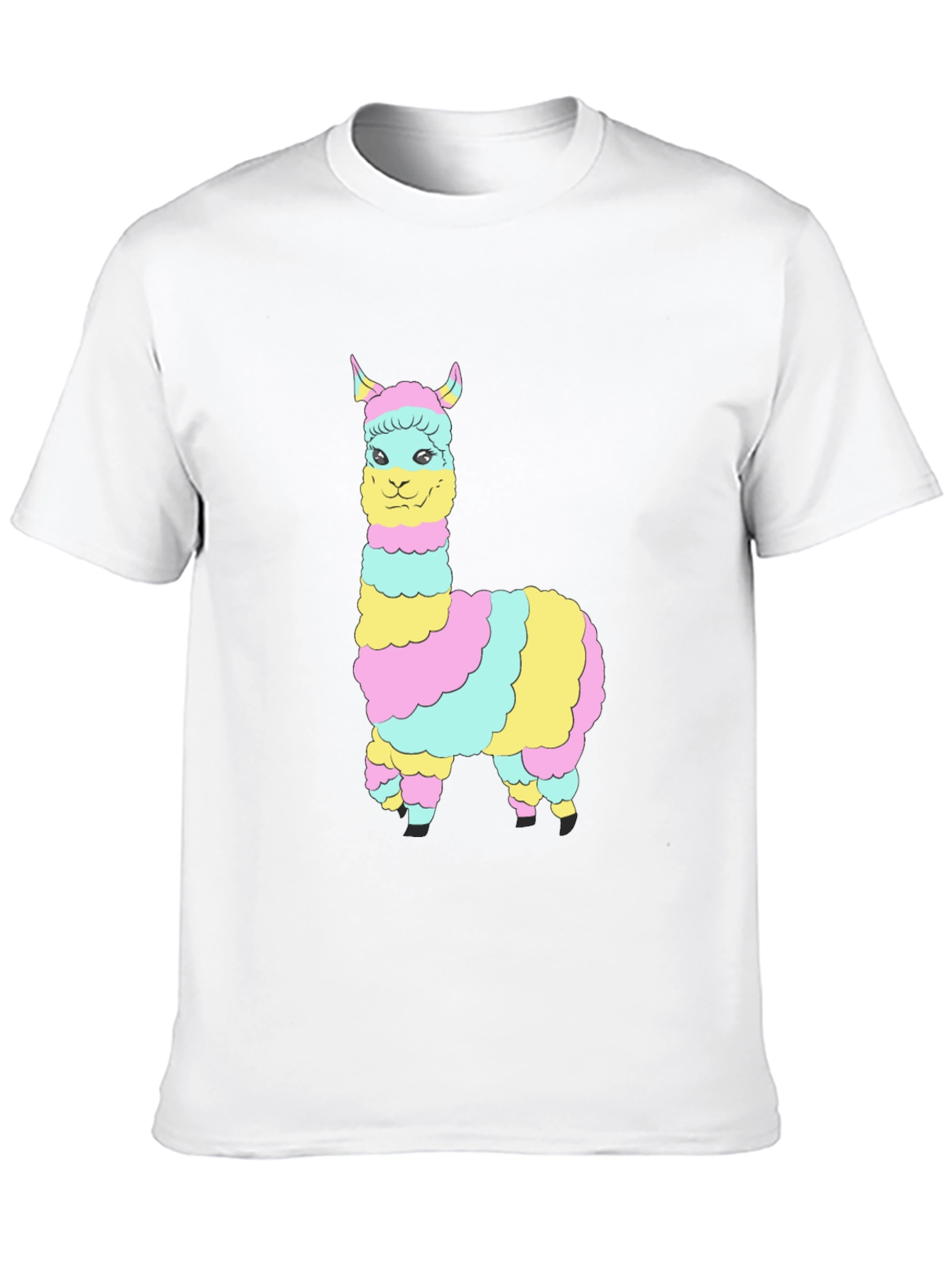 Rainbow Llama Graphic Tee - Mens Black T-Shirt