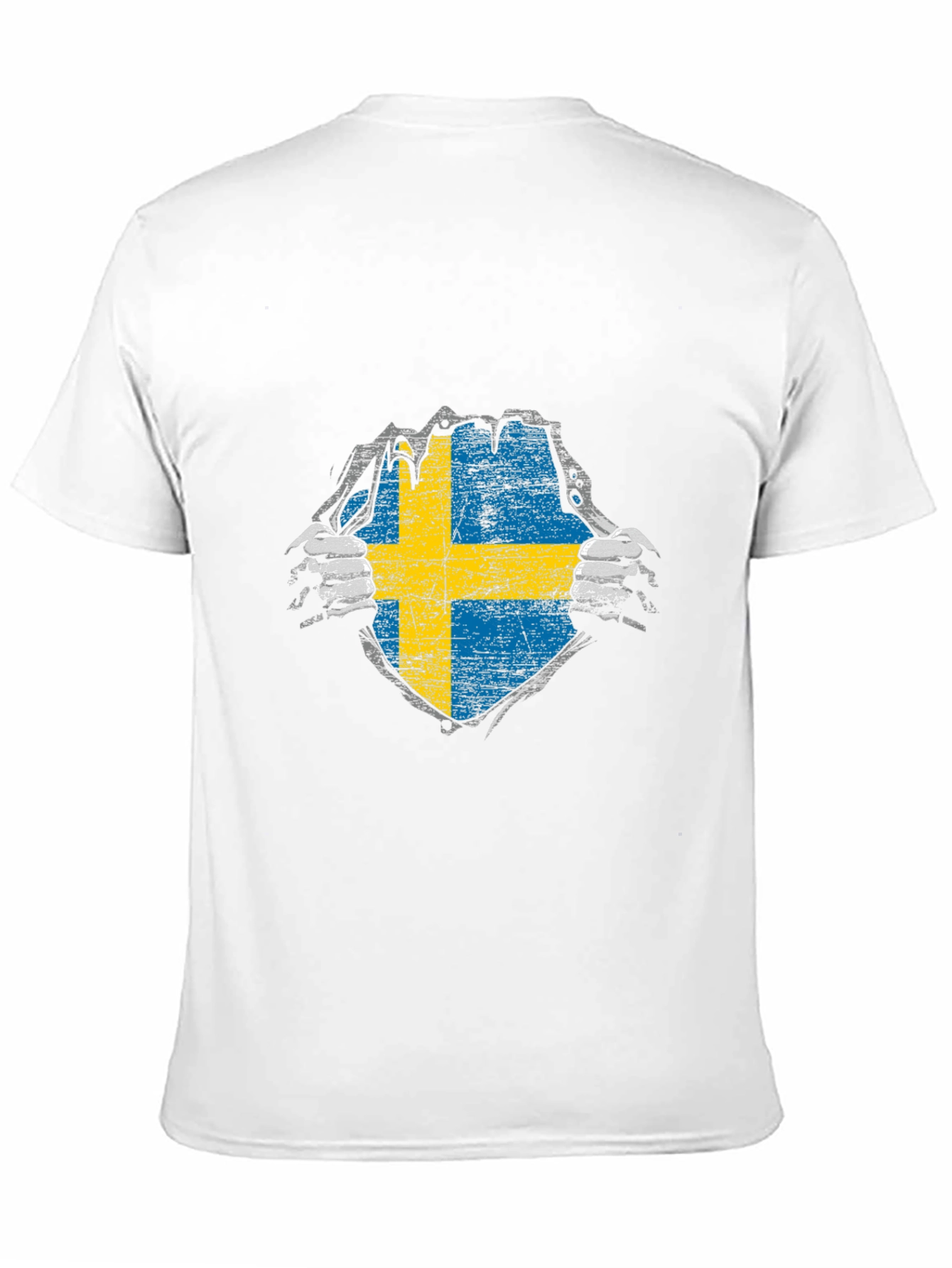 Sweden Flag T-Shirt - Ripped Patriotic Design