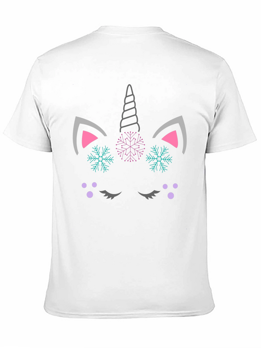 Unicorn Snowflake Graphic Tee - Black