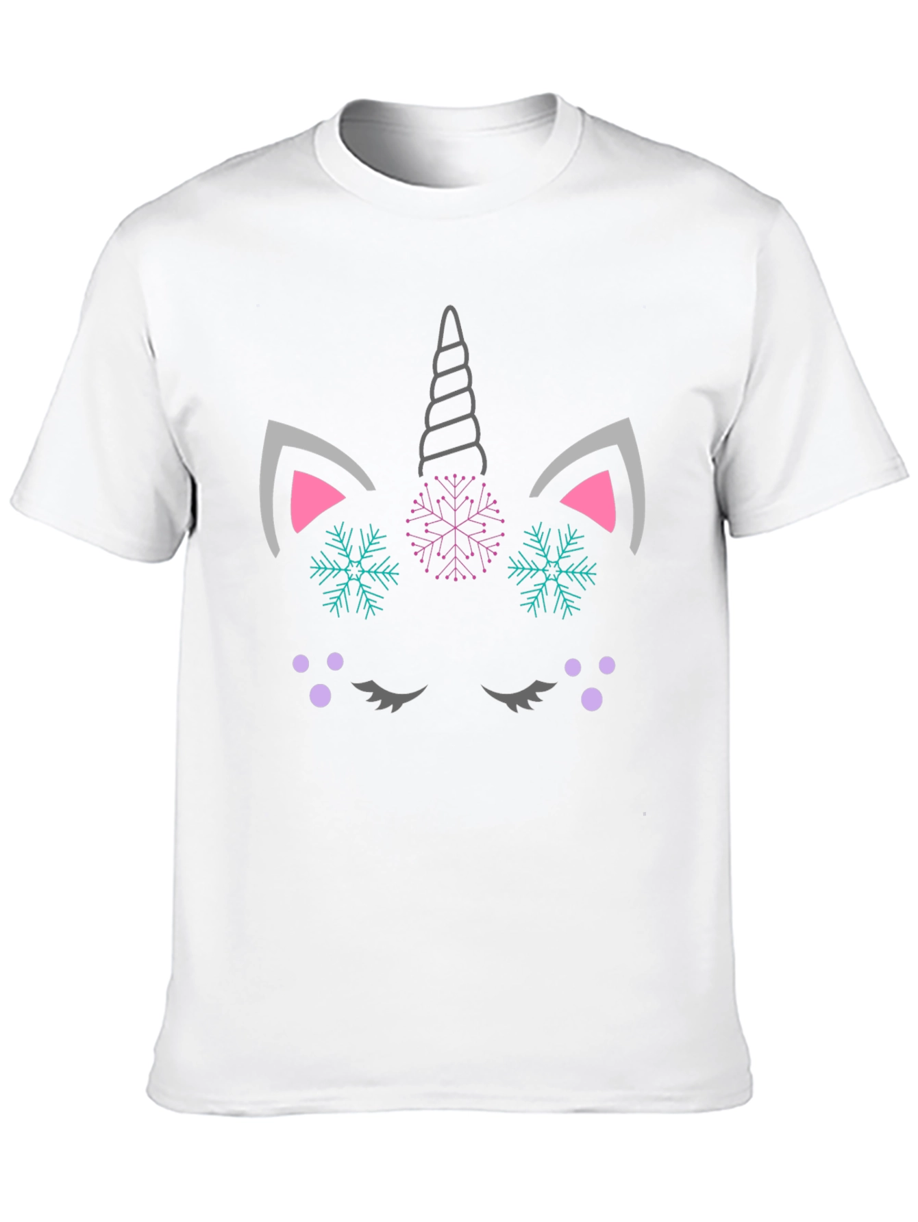 Unicorn Snowflake Graphic Tee - Black