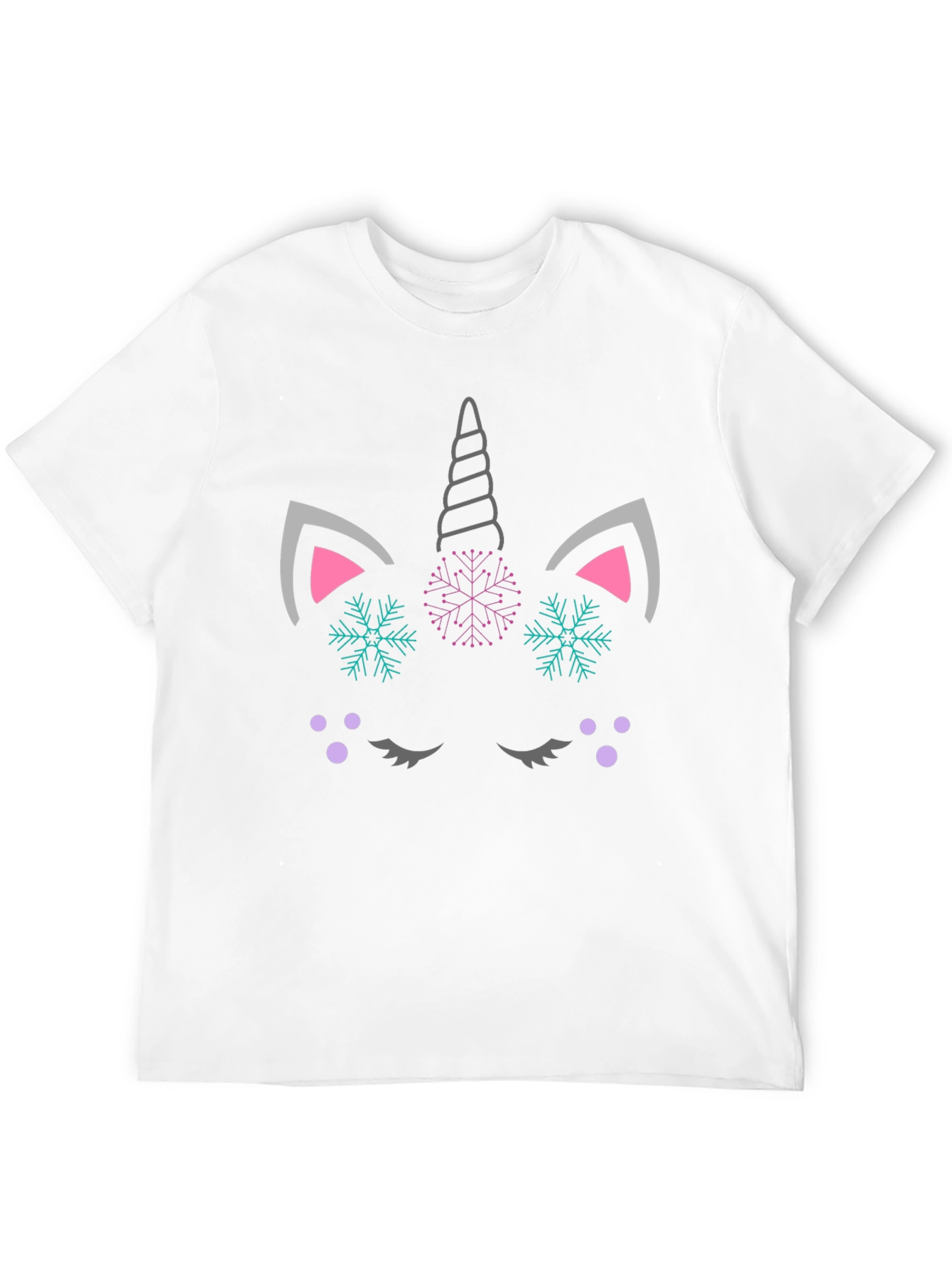 Unicorn Snowflake Graphic Tee - Black