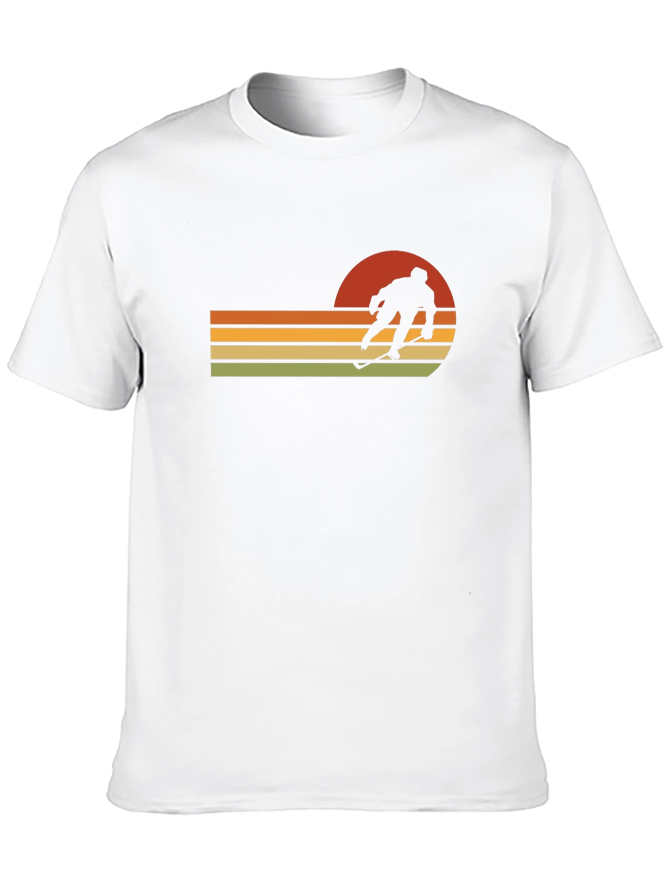 Retro Hockey Player Graphic T-Shirt - Black