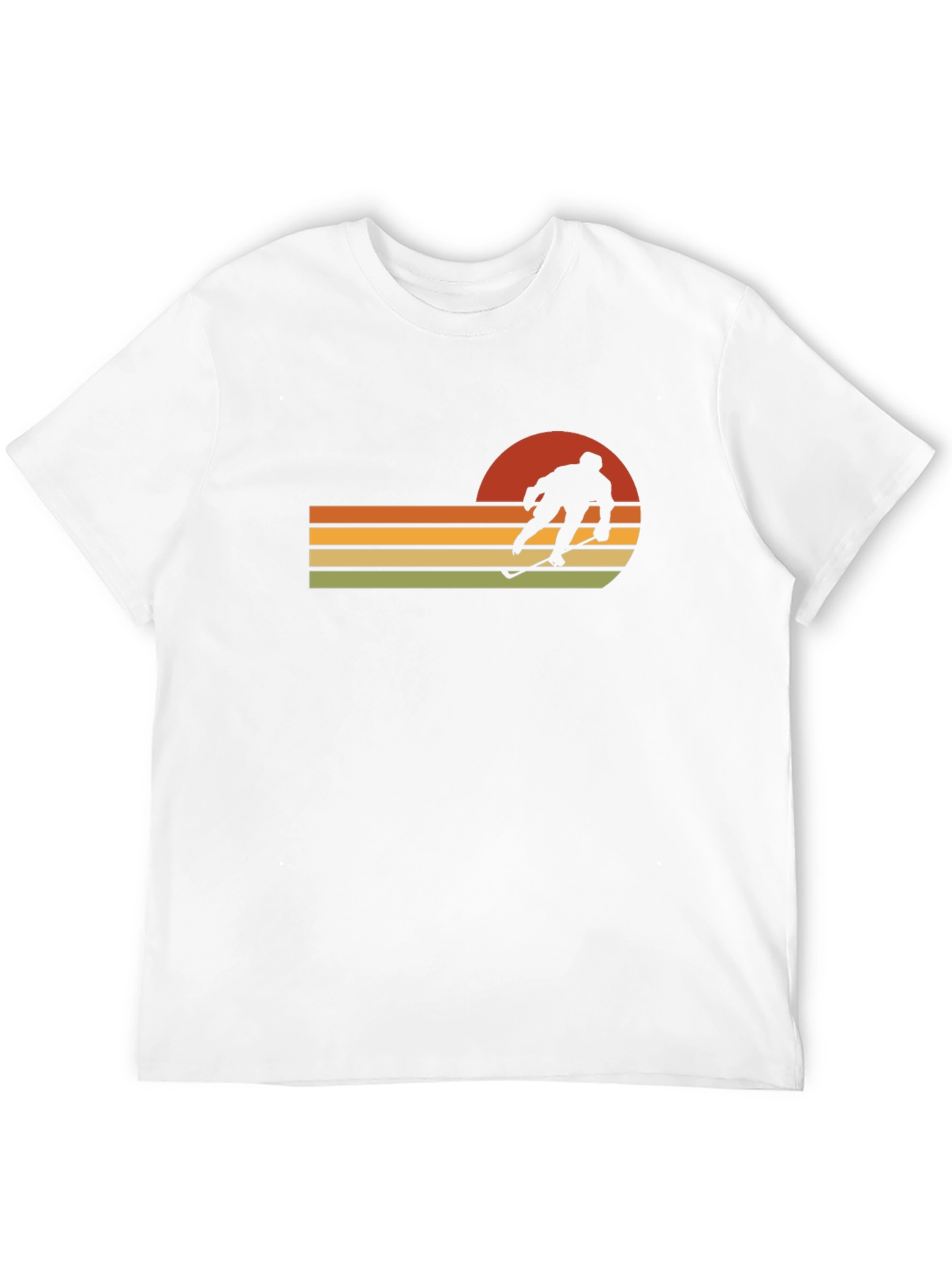 Retro Hockey Player Graphic T-Shirt - Black