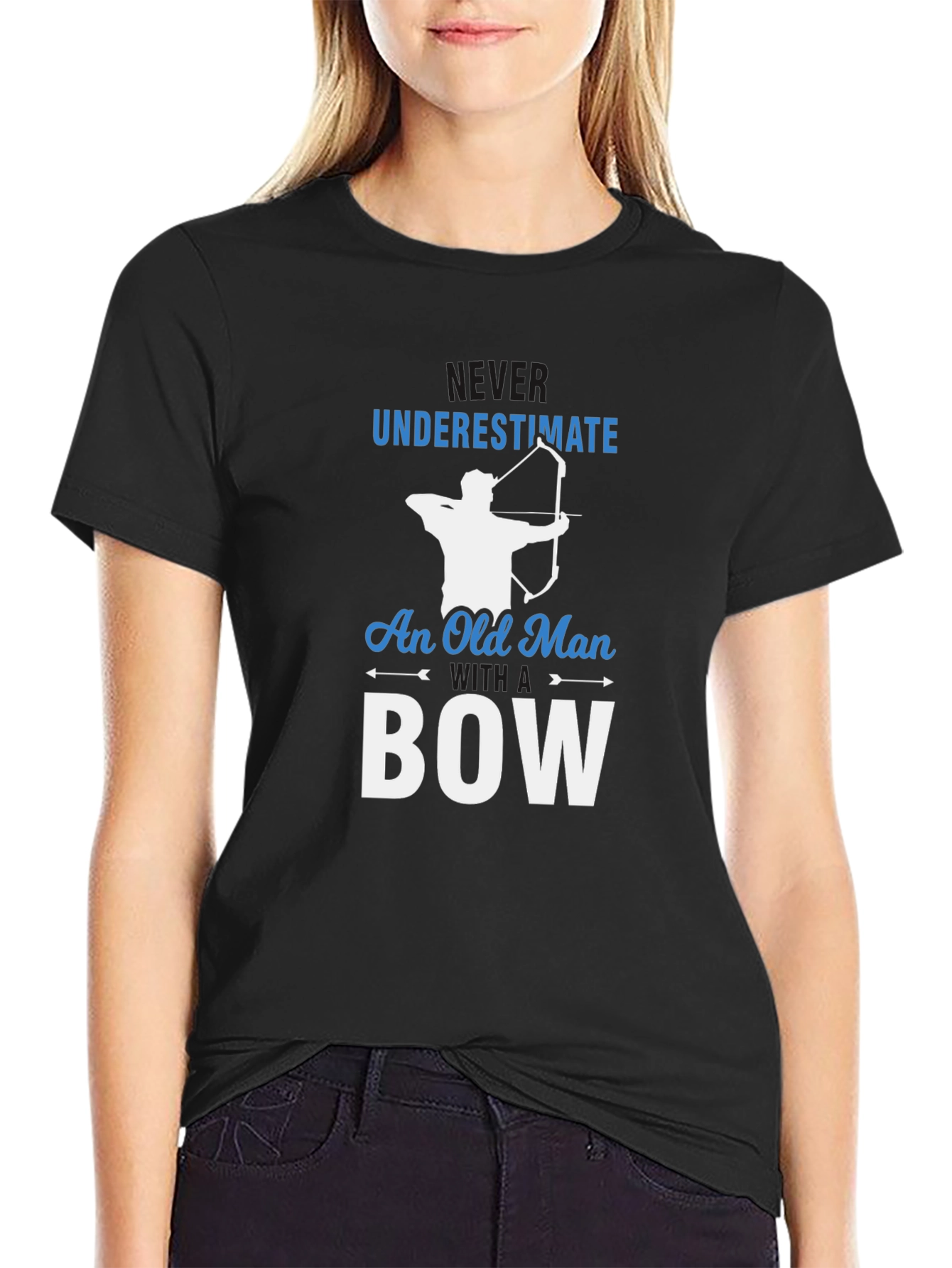 Never Underestimate Old Man With Bow T-Shirt
