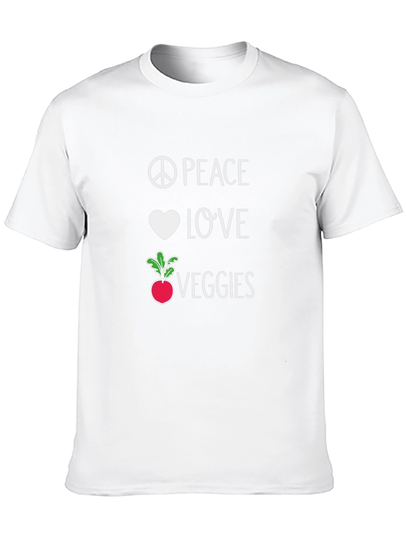 Peace Love Veggies Black T-Shirt