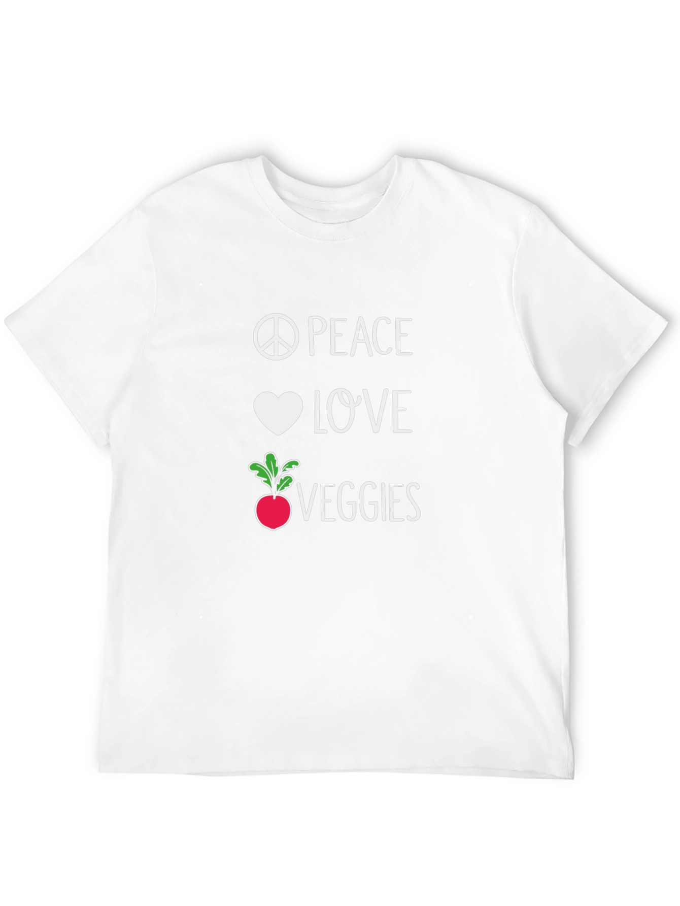 Peace Love Veggies Black T-Shirt