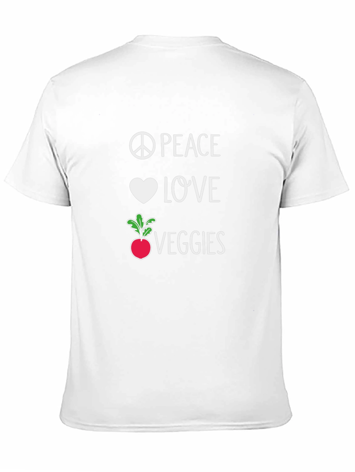 Peace Love Veggies Black T-Shirt