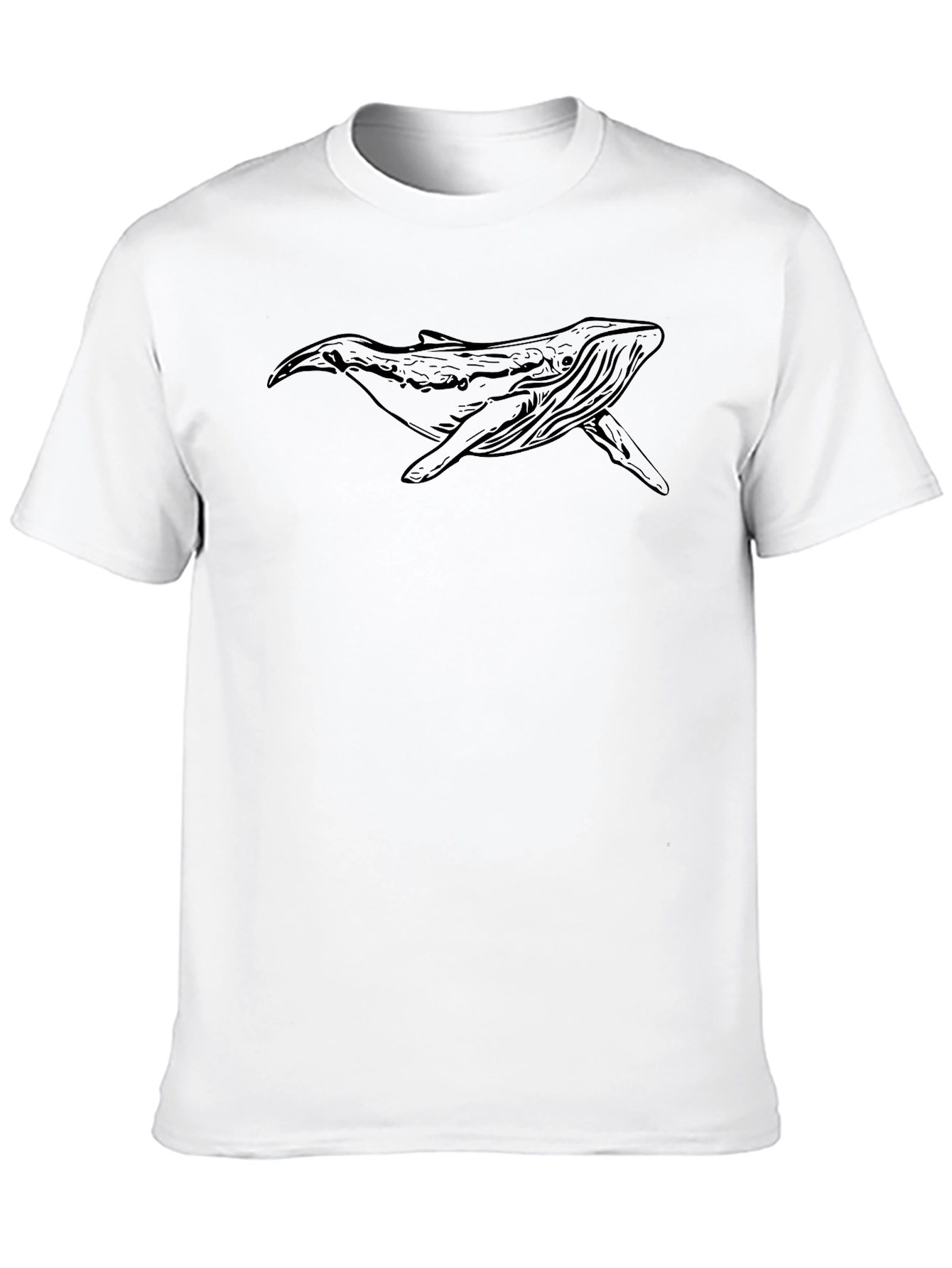 Whale Graphic Tee - Stylish Black Cotton T-Shirt