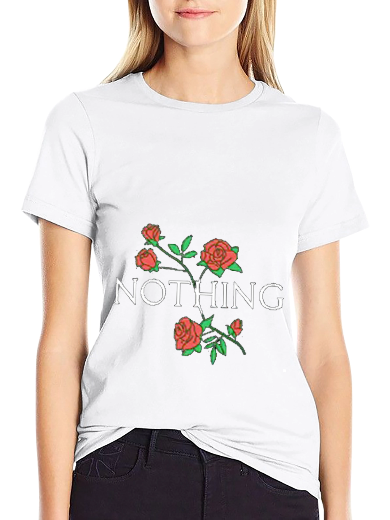 Nothing Roses Black Graphic Tee
