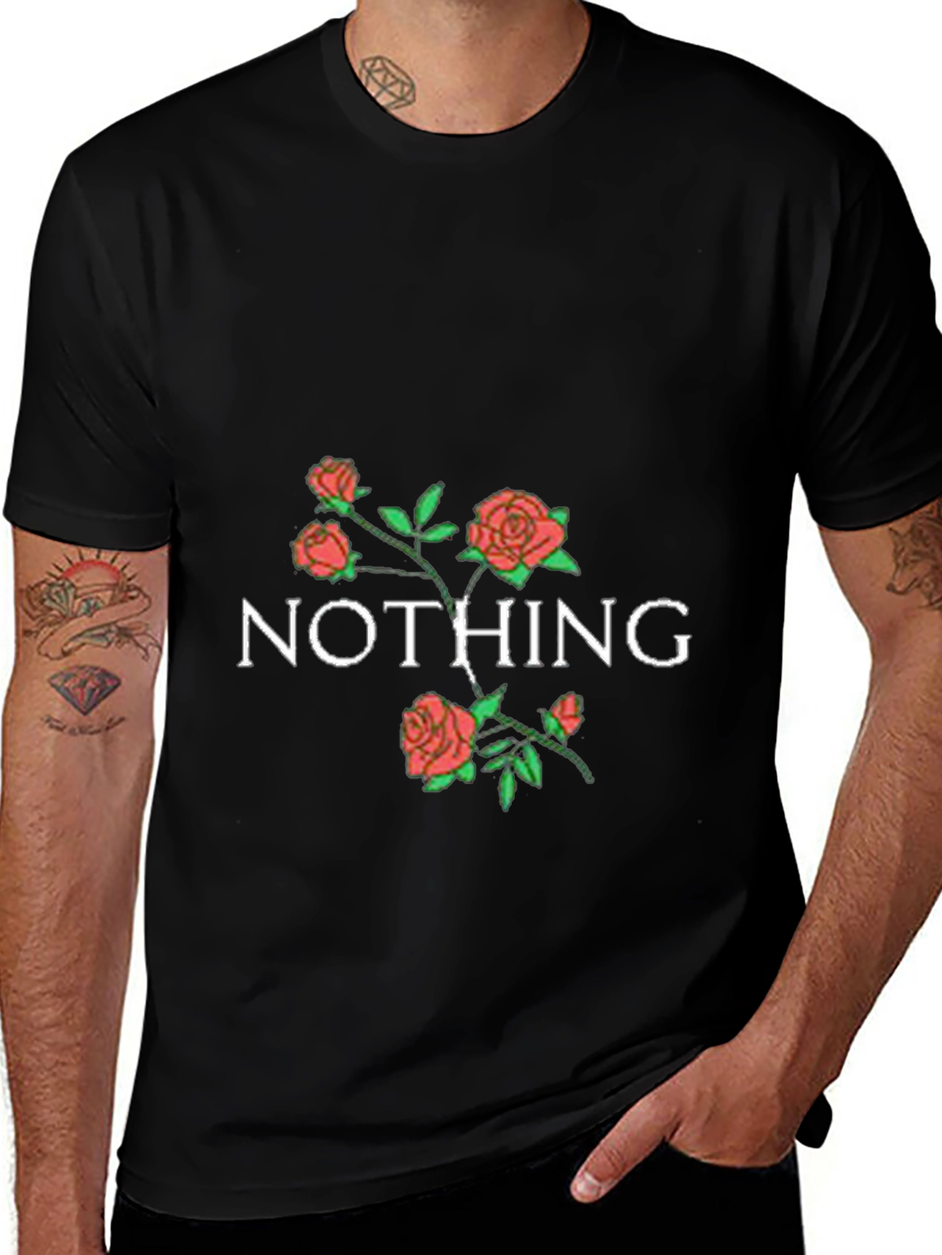 Nothing Roses Black Graphic Tee