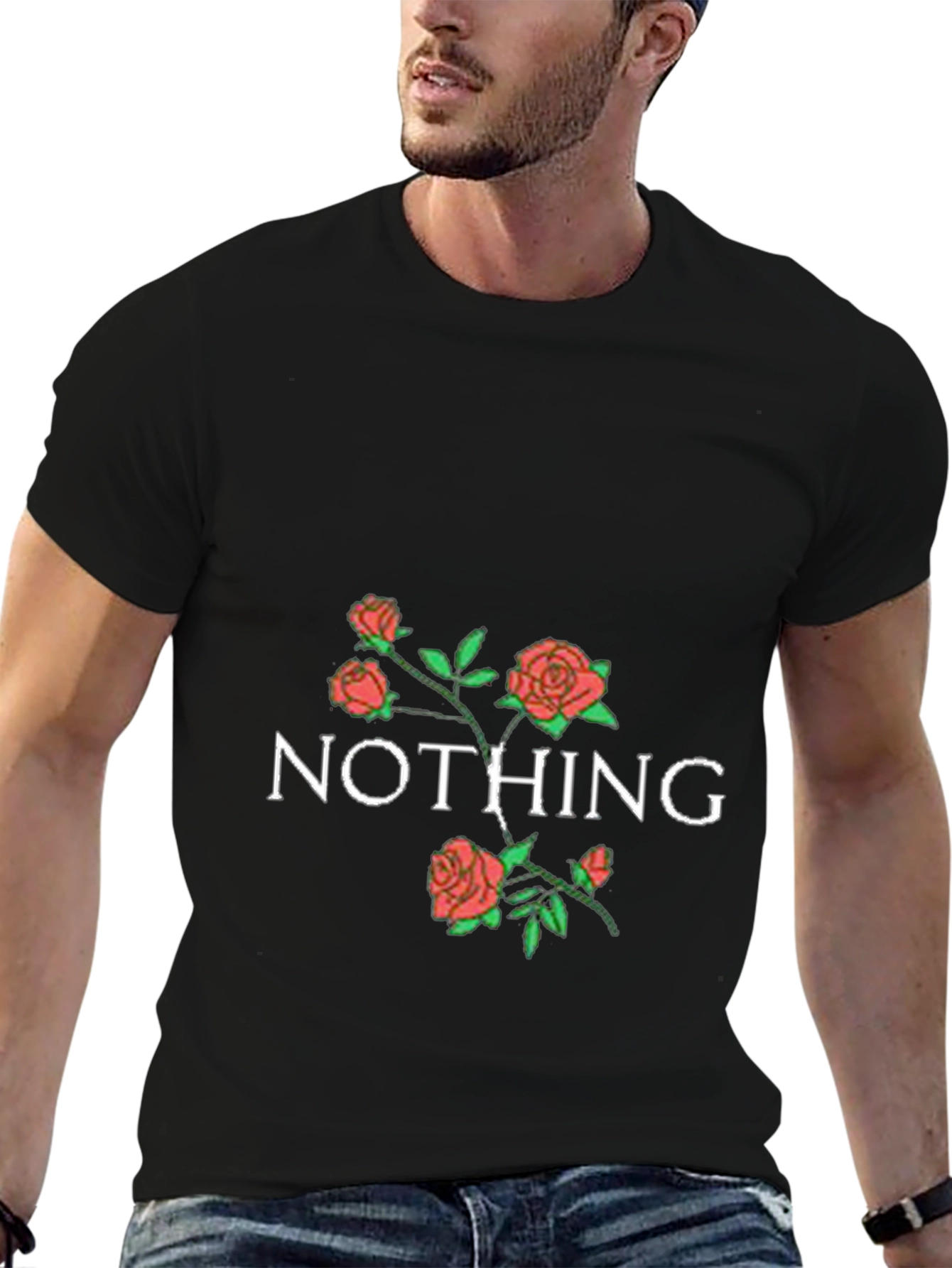 Nothing Roses Black Graphic Tee