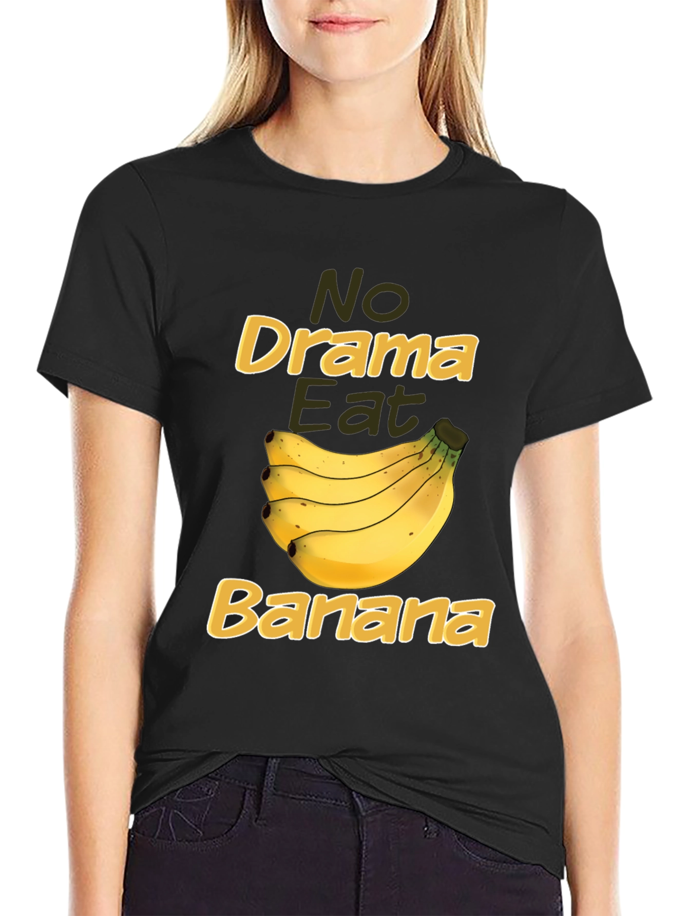 No Drama Eat Banana Funny Graphic Tee