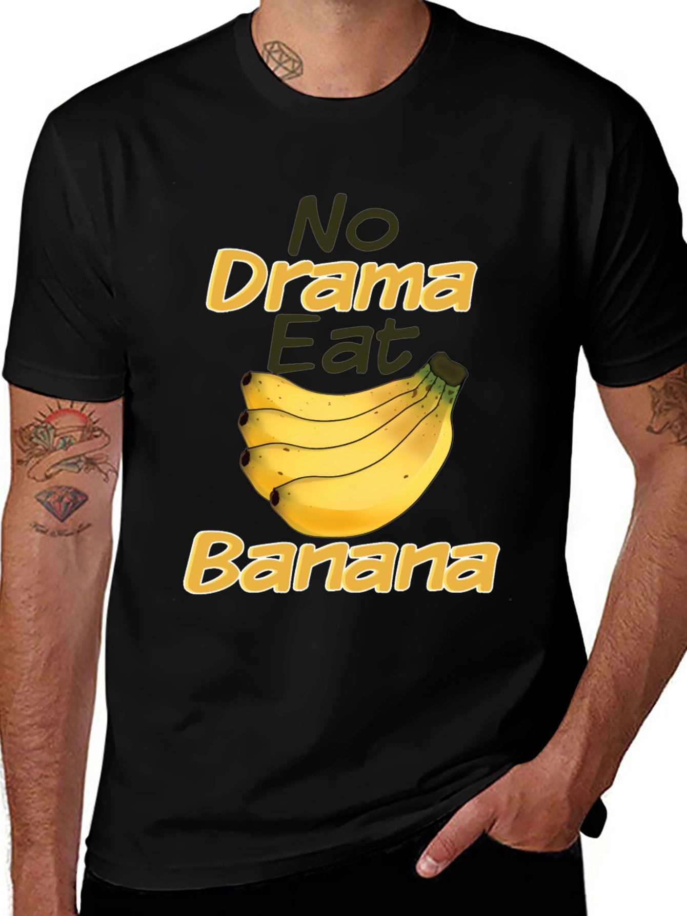 No Drama Eat Banana Funny Graphic Tee