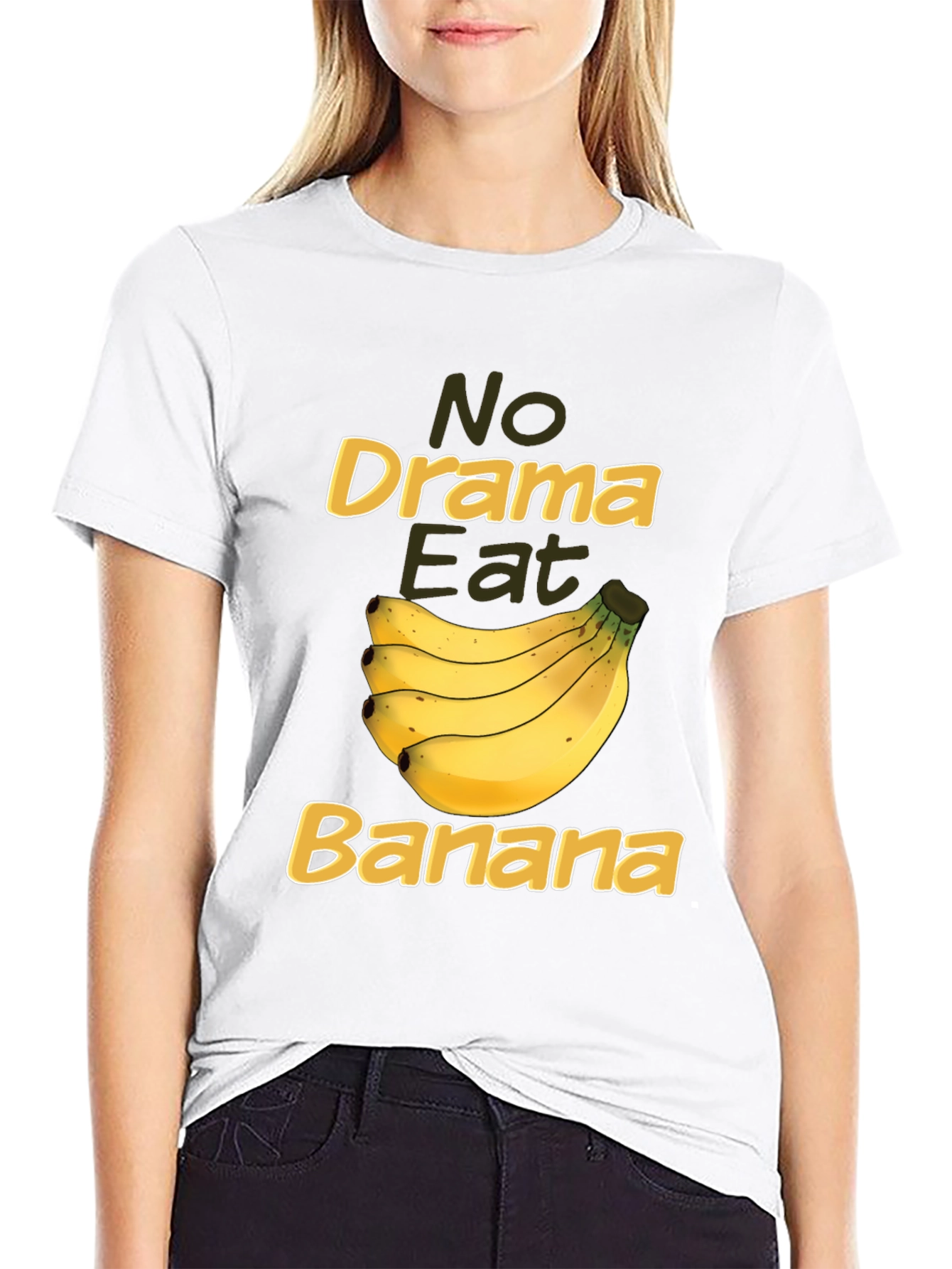 No Drama Eat Banana Funny Graphic Tee
