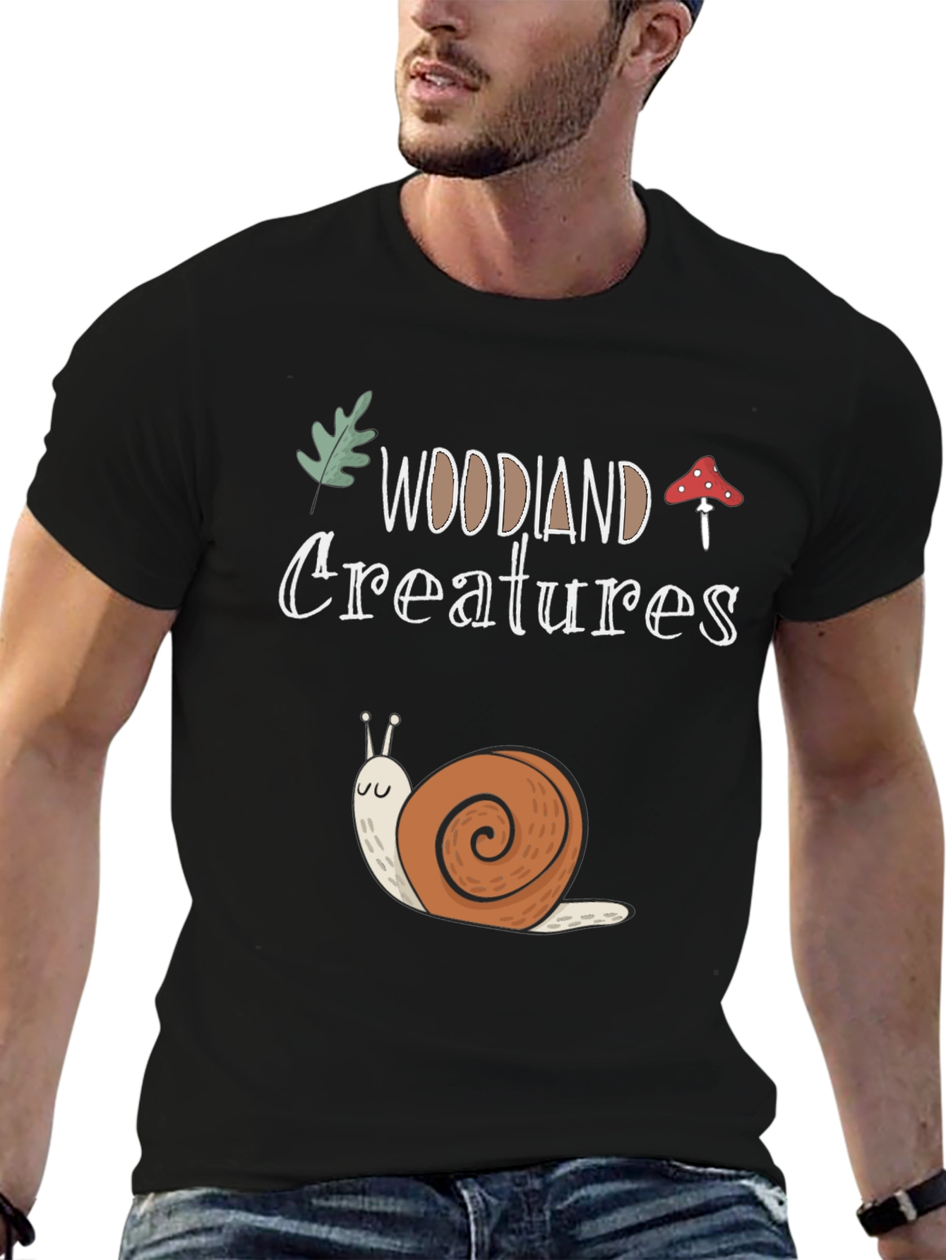 Woodland Creatures Snail Graphic T-Shirt