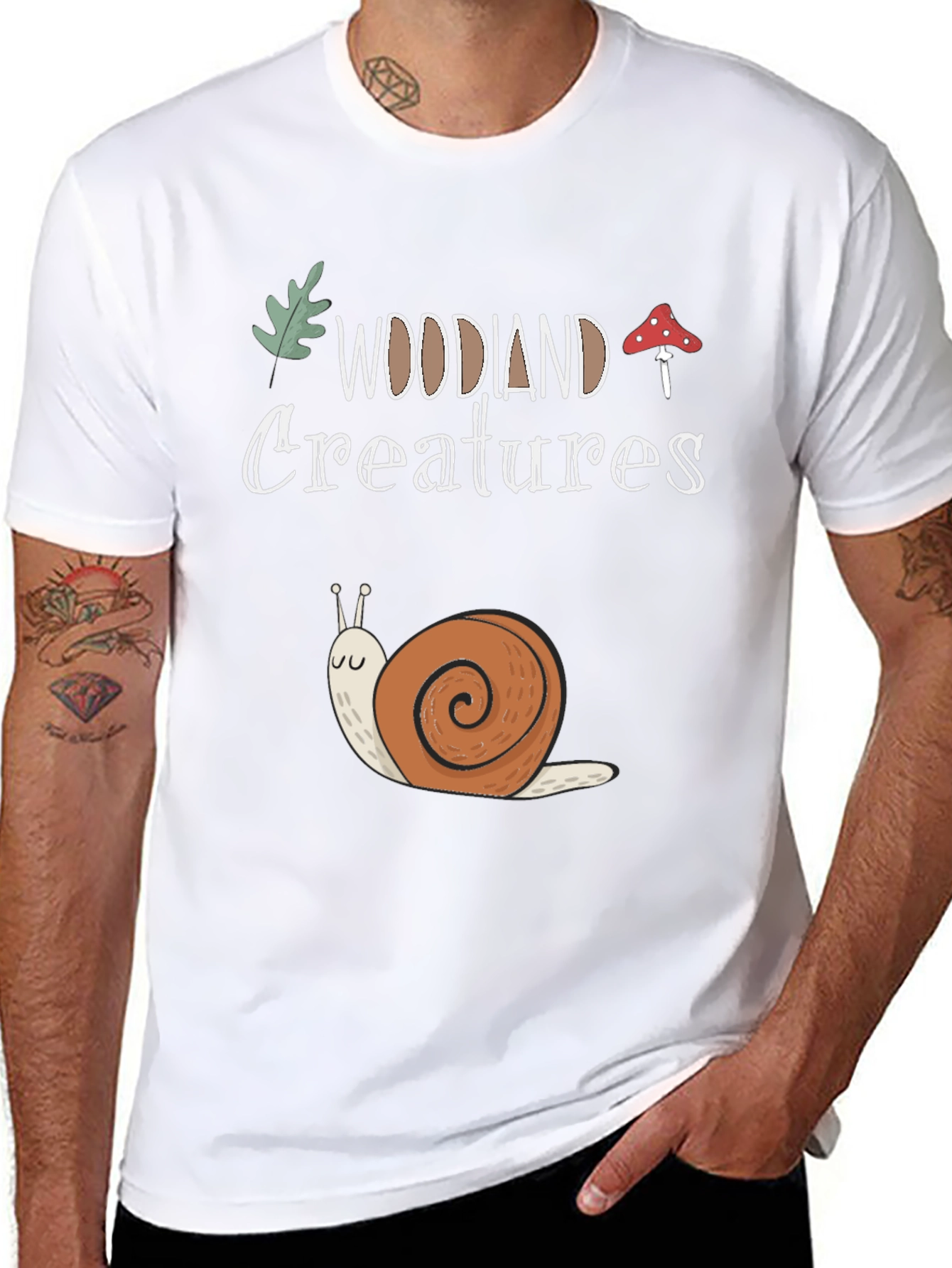 Woodland Creatures Snail Graphic T-Shirt