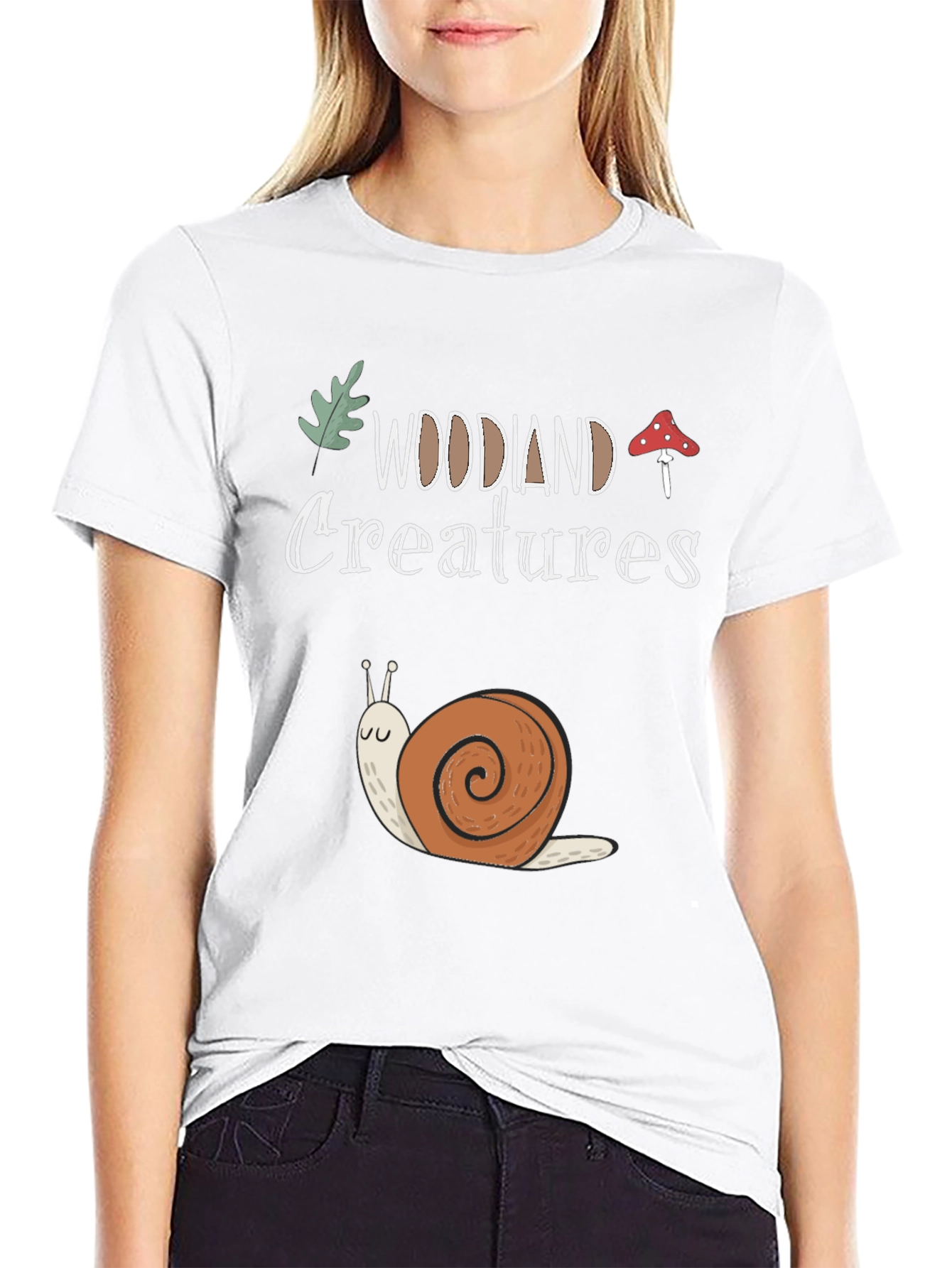 Woodland Creatures Snail Graphic T-Shirt