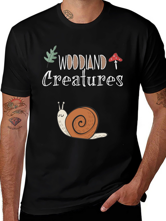 Woodland Creatures Snail Graphic T-Shirt