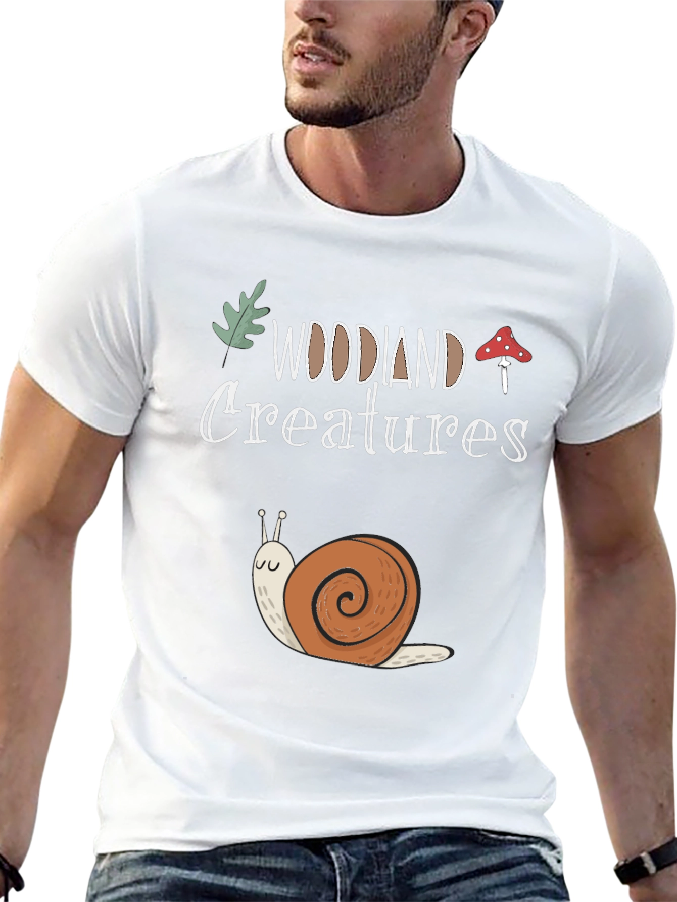 Woodland Creatures Snail Graphic T-Shirt